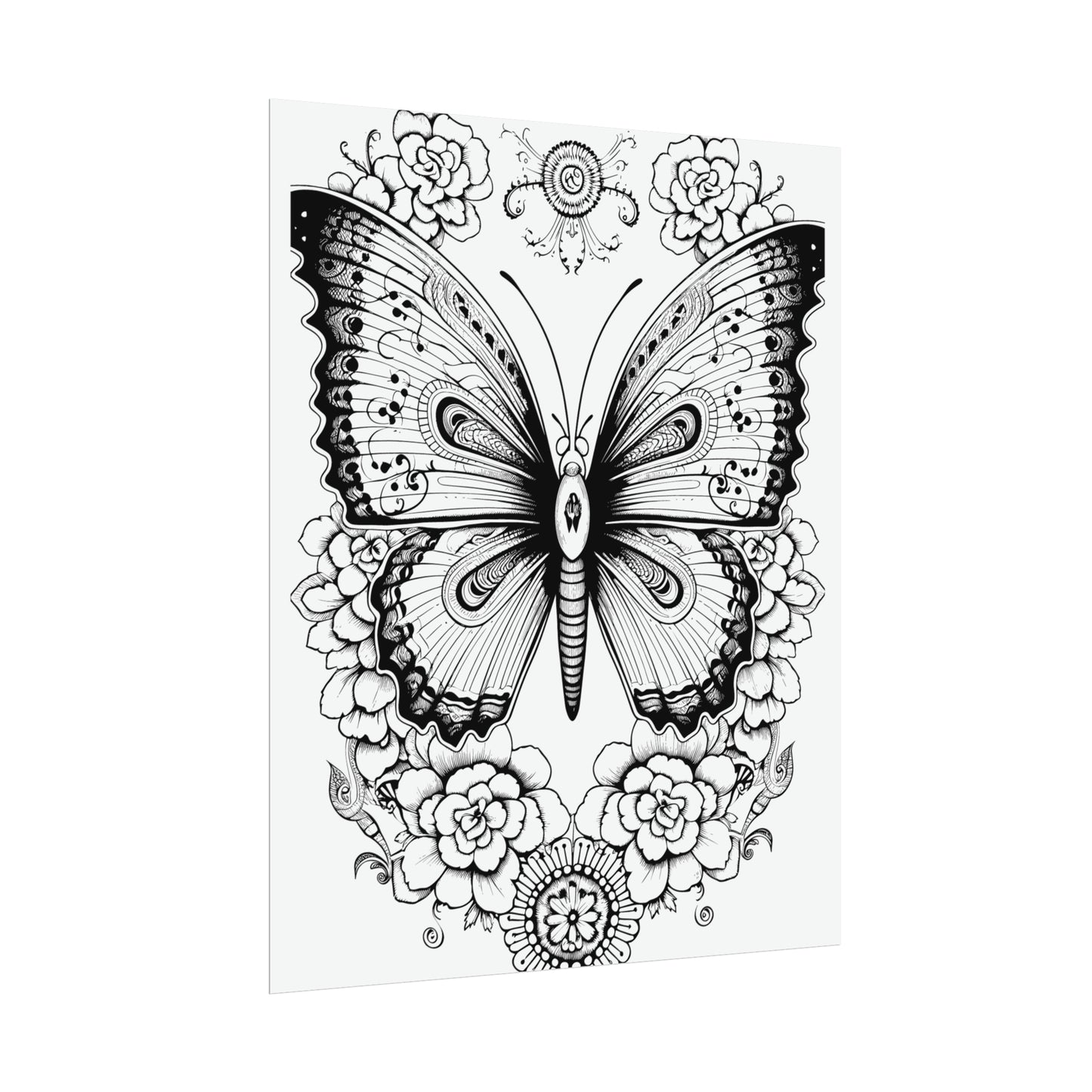 Butterfly Coloring Art Posters