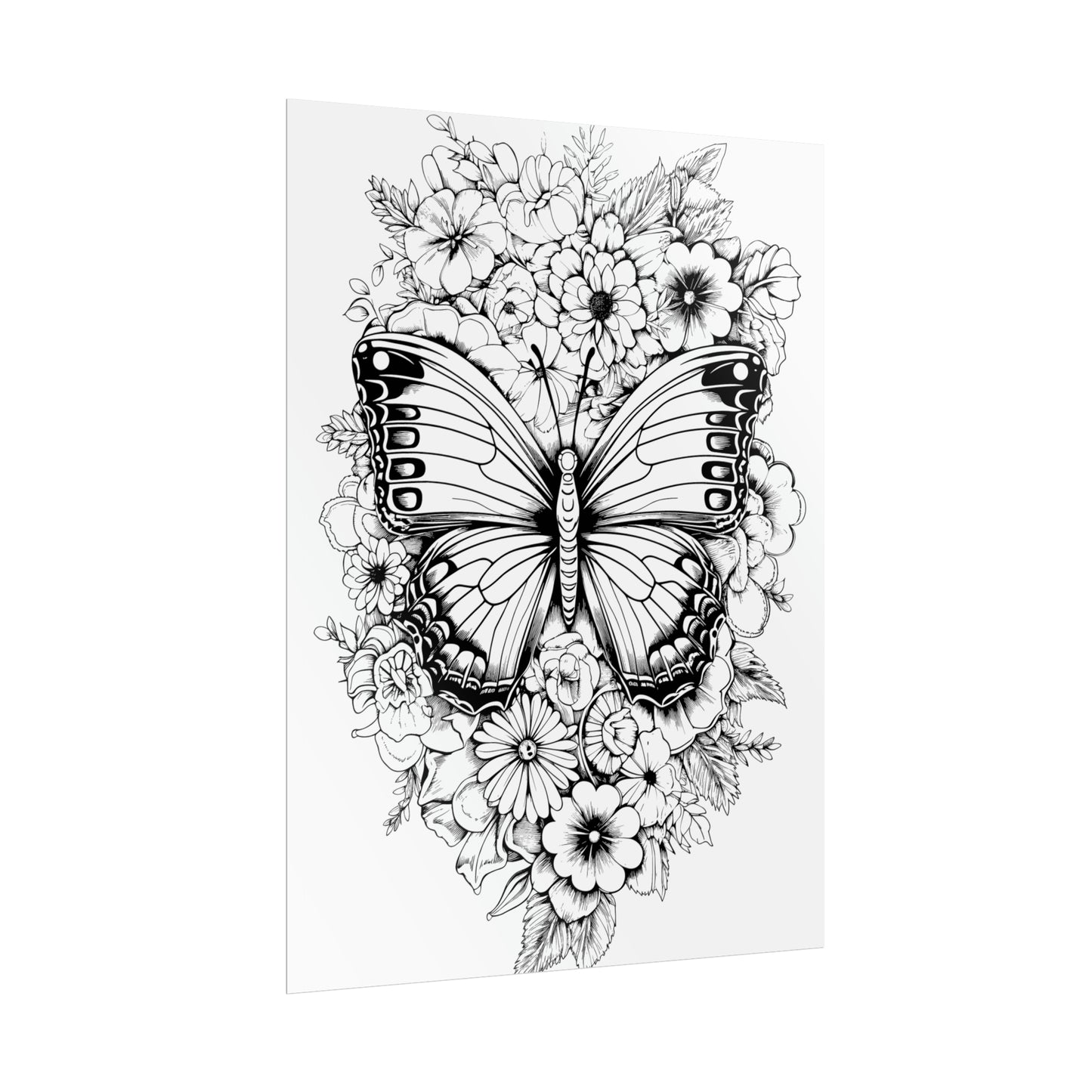Butterfly Coloring Art Posters