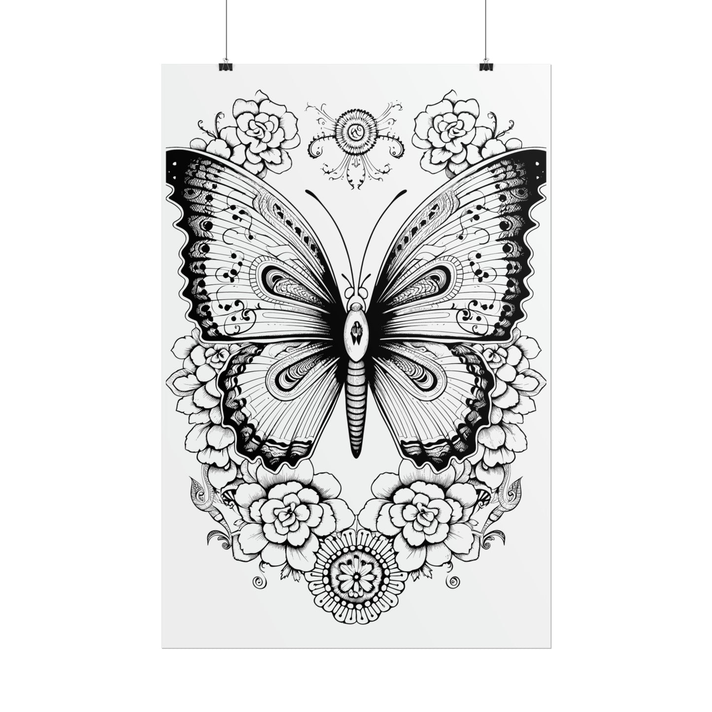 Butterfly Coloring Art Posters
