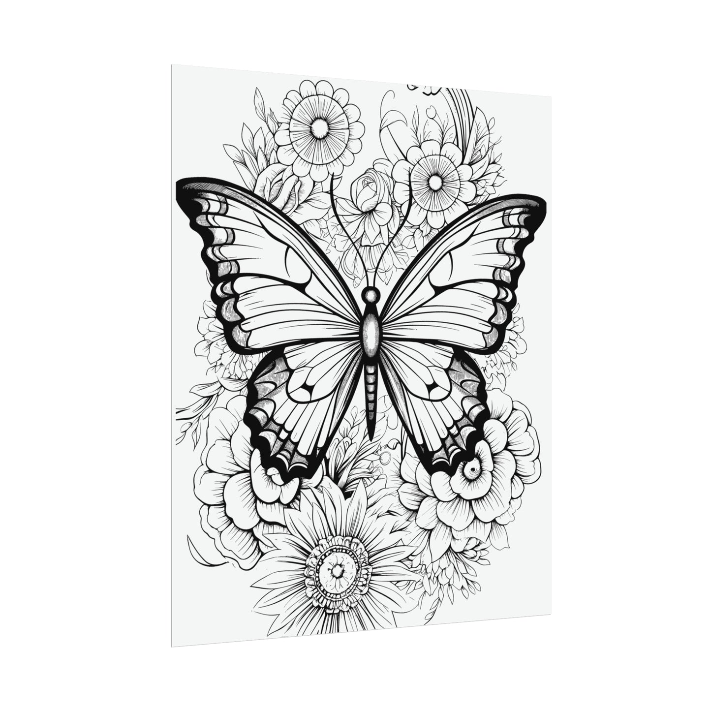 Butterfly Coloring Art Posters
