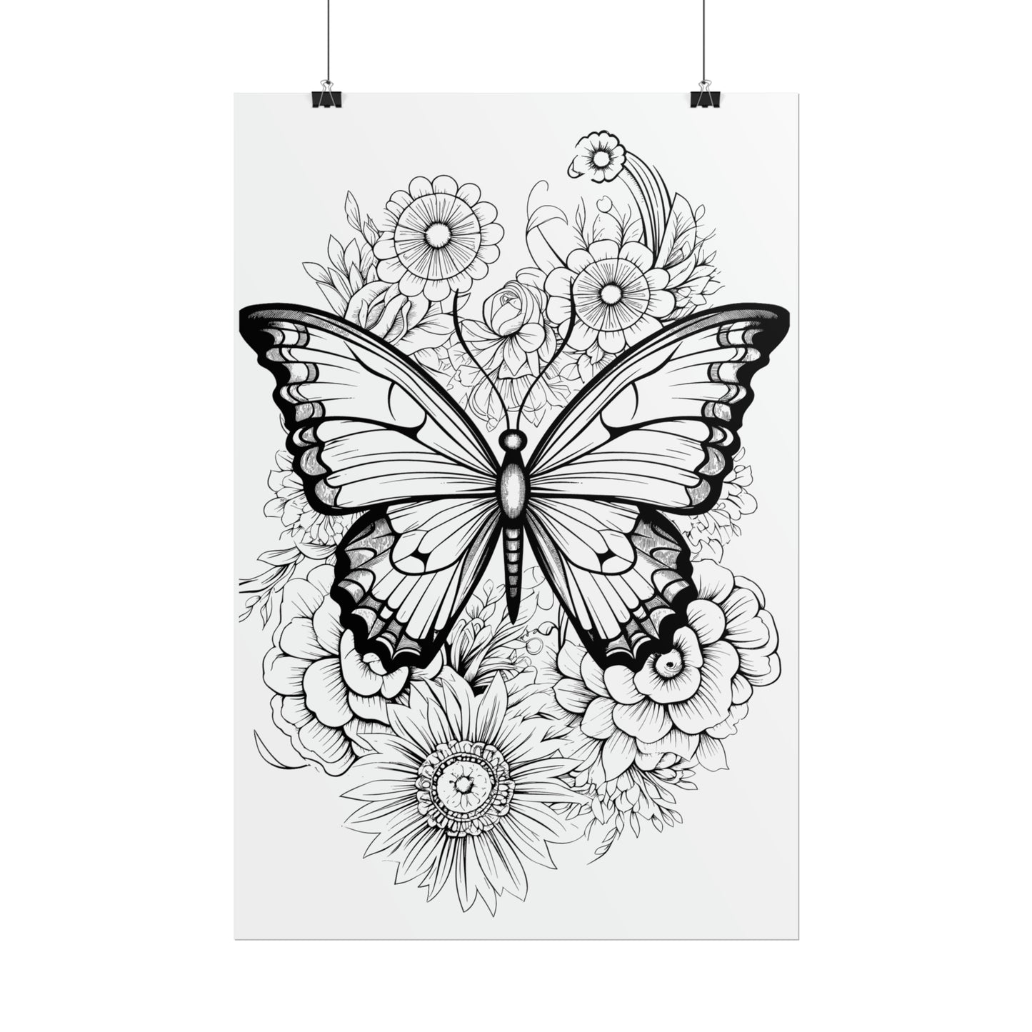 Butterfly Coloring Art Posters