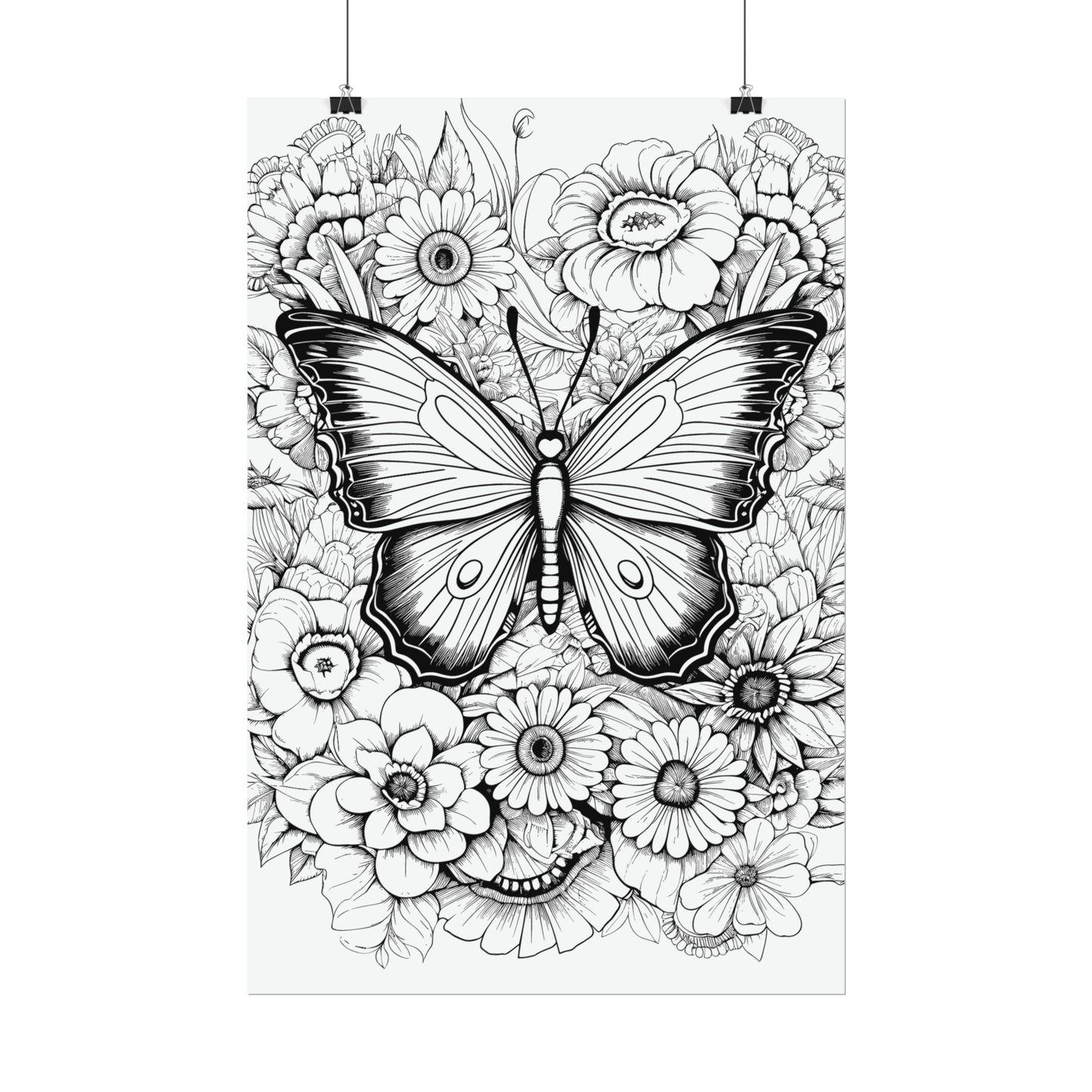Butterfly Coloring Art Posters