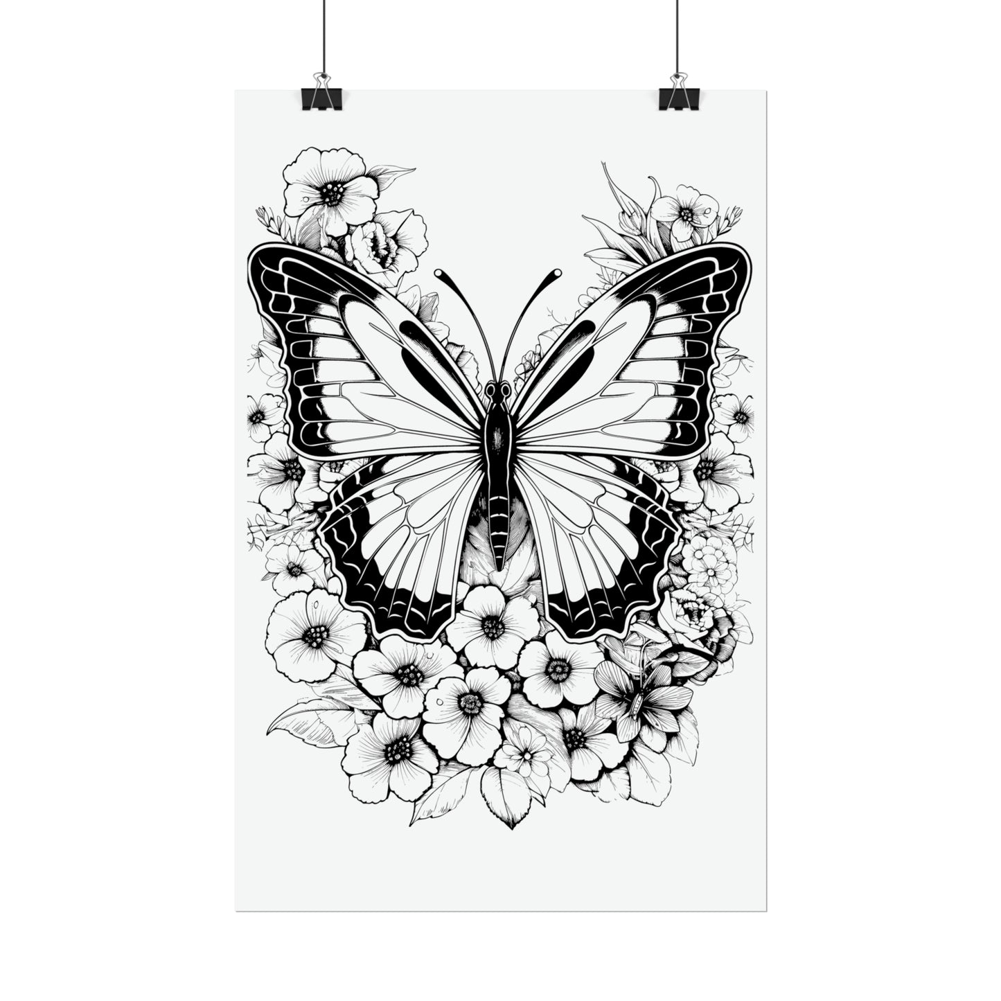 Butterfly Coloring Art Posters