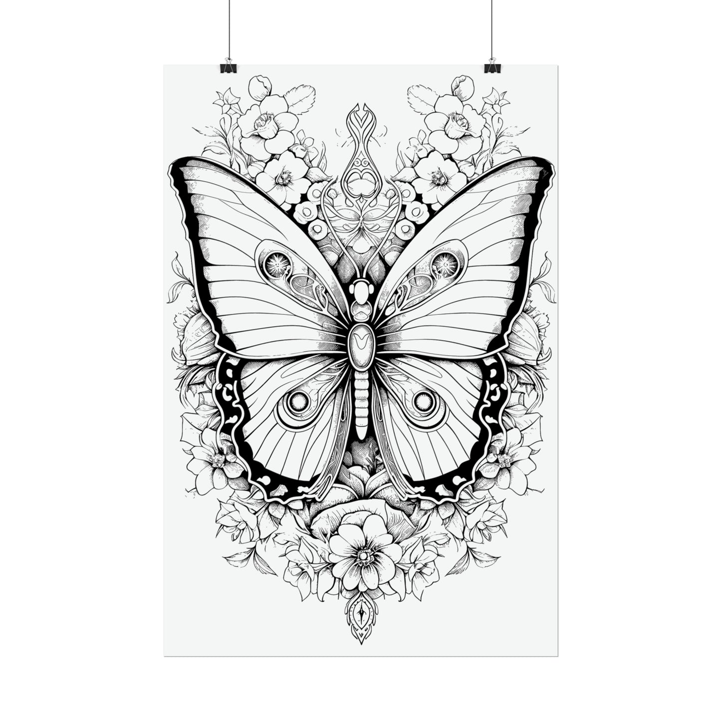 Butterfly Coloring Art Posters