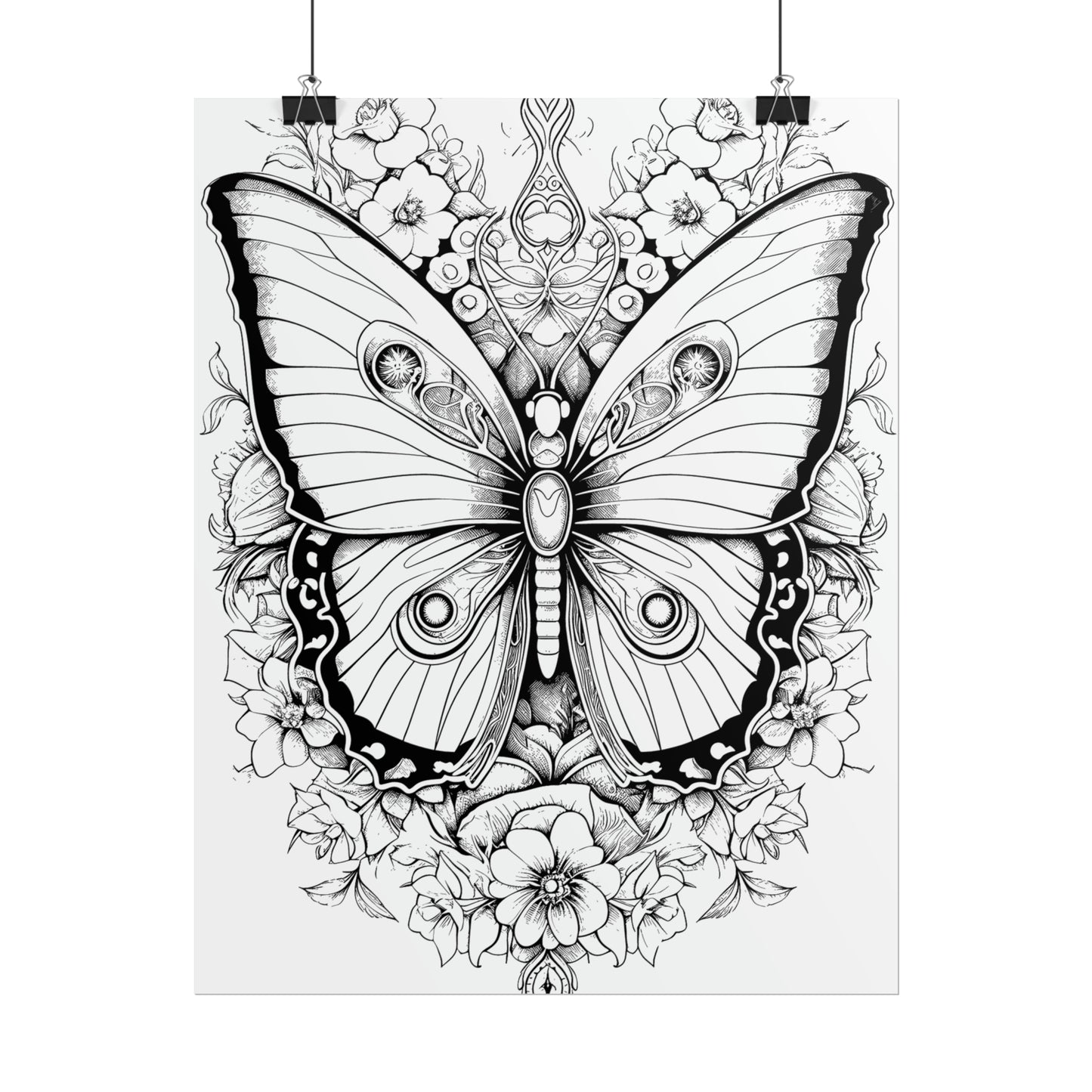 Butterfly Coloring Art Posters