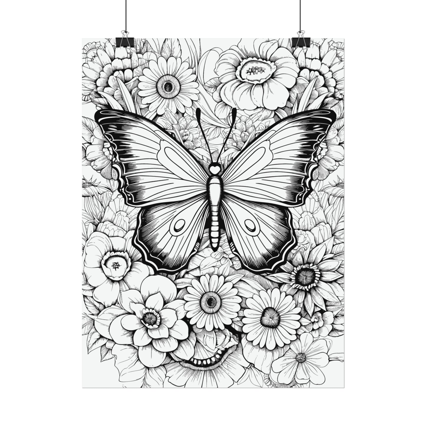 Butterfly Coloring Art Posters