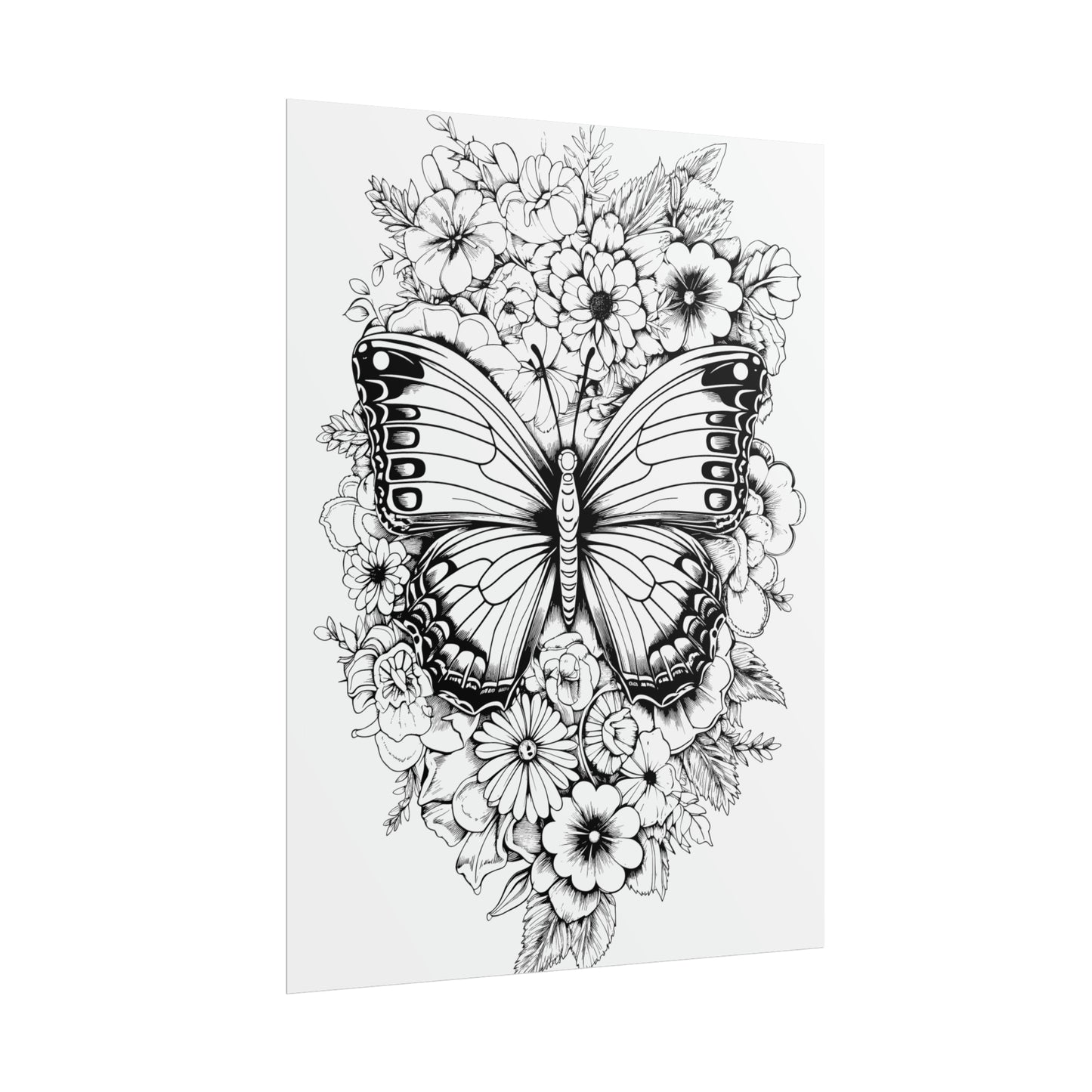 Butterfly Coloring Art Posters