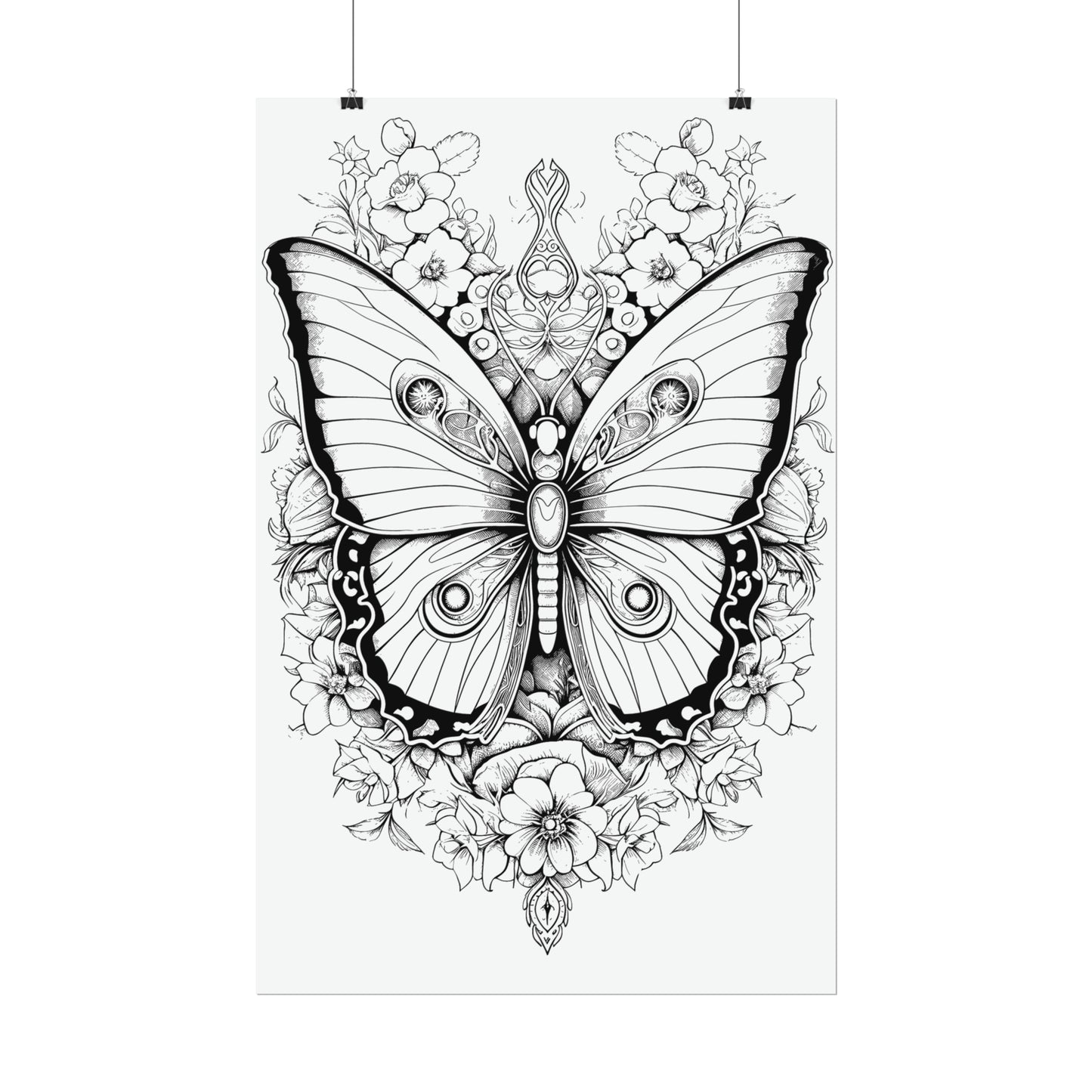 Butterfly Coloring Art Posters