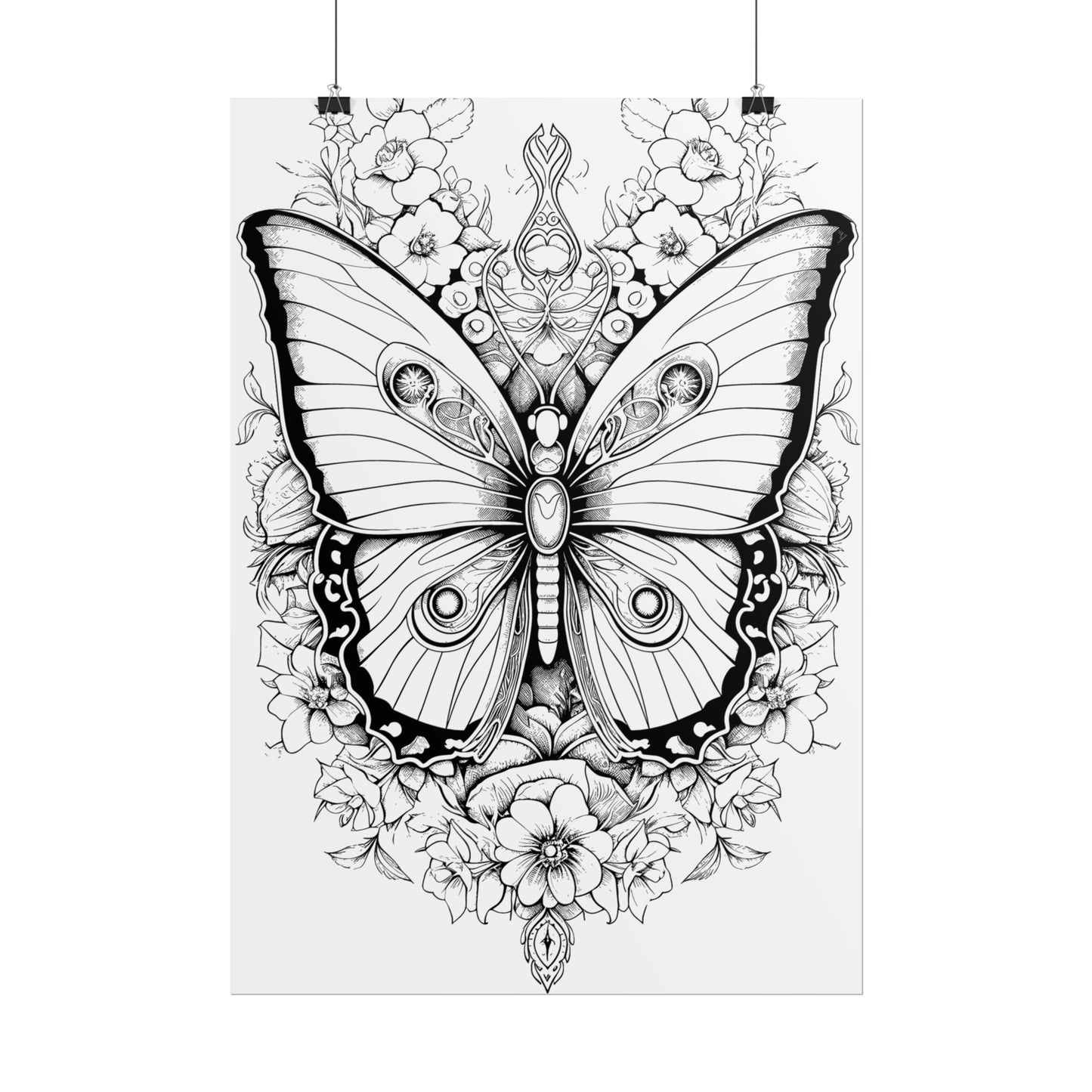 Butterfly Coloring Art Posters