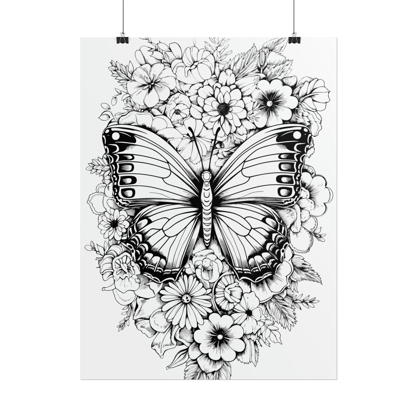 Butterfly Coloring Art Posters