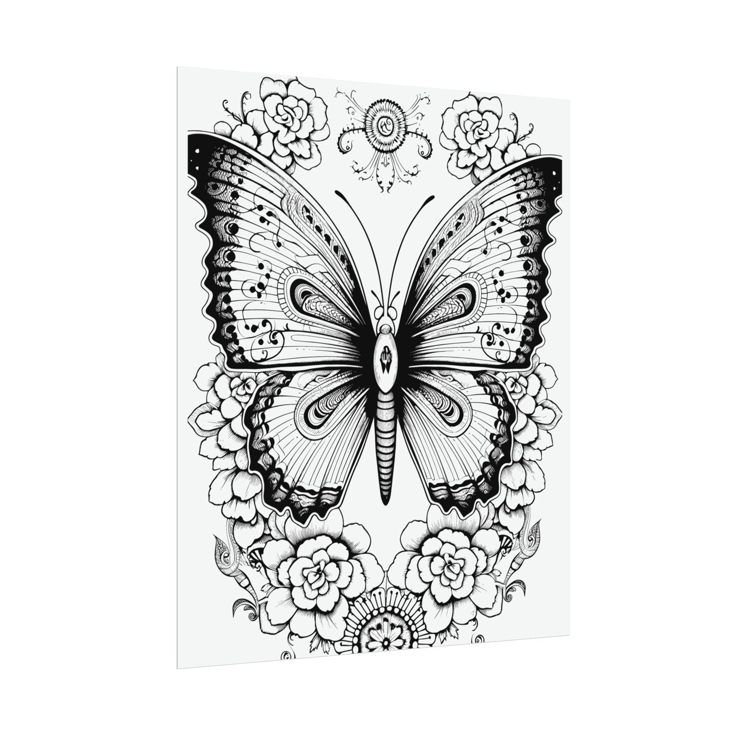 Butterfly Coloring Art Posters