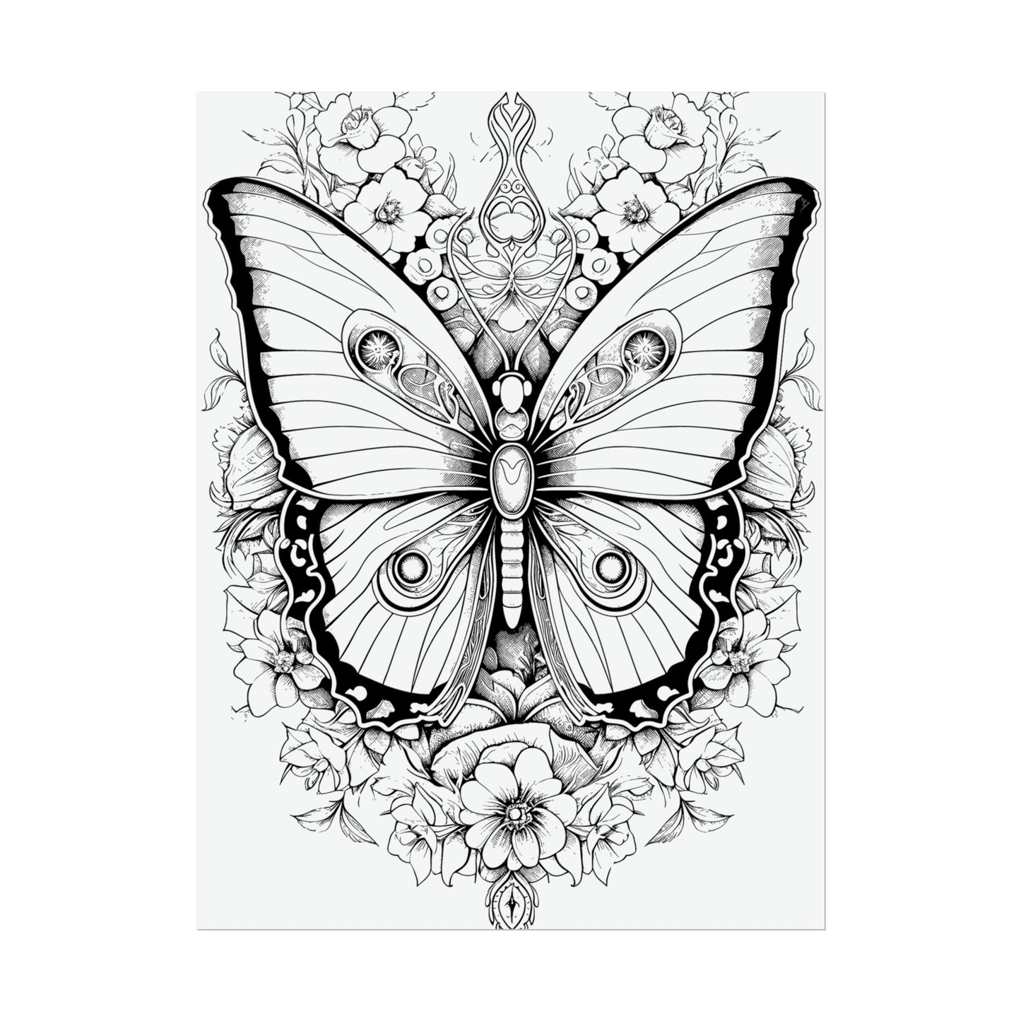Butterfly Coloring Art Posters
