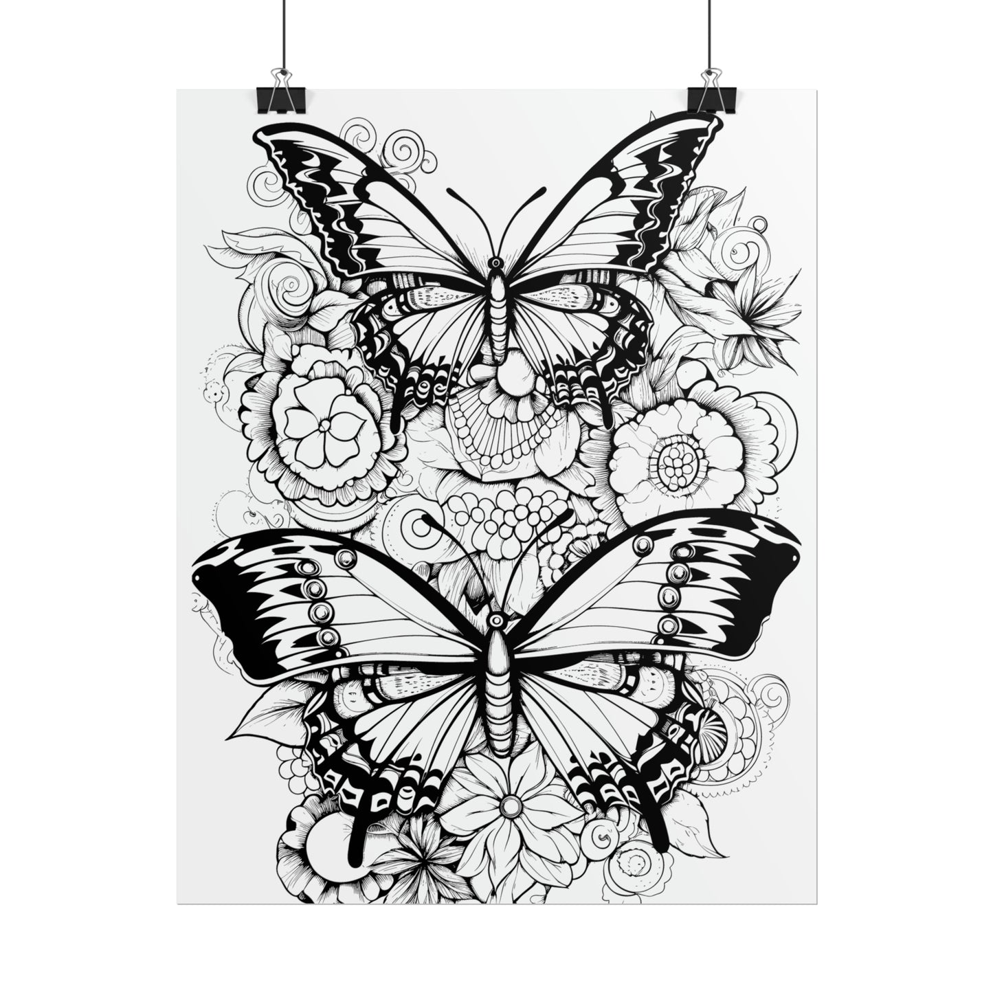 Butterfly Coloring Art Posters