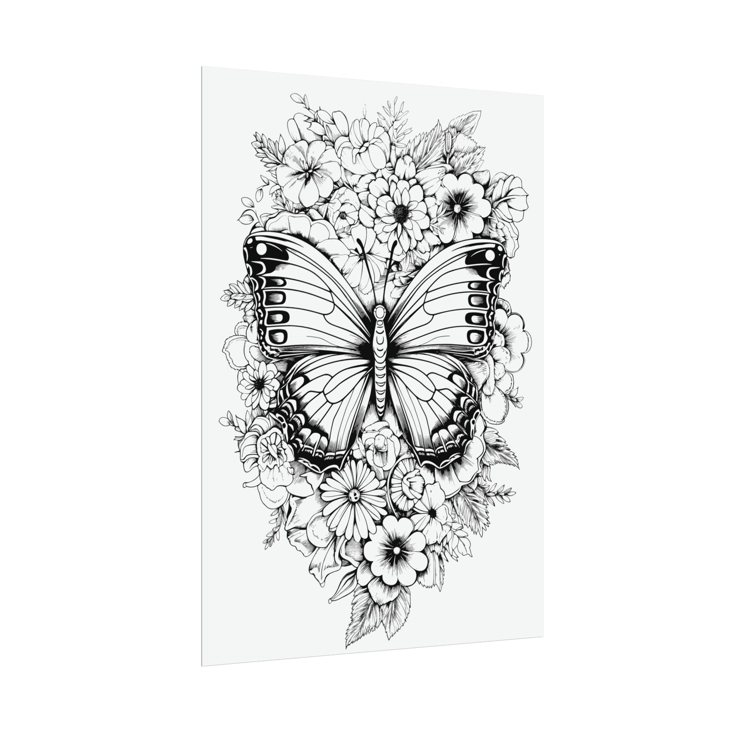 Butterfly Coloring Art Posters