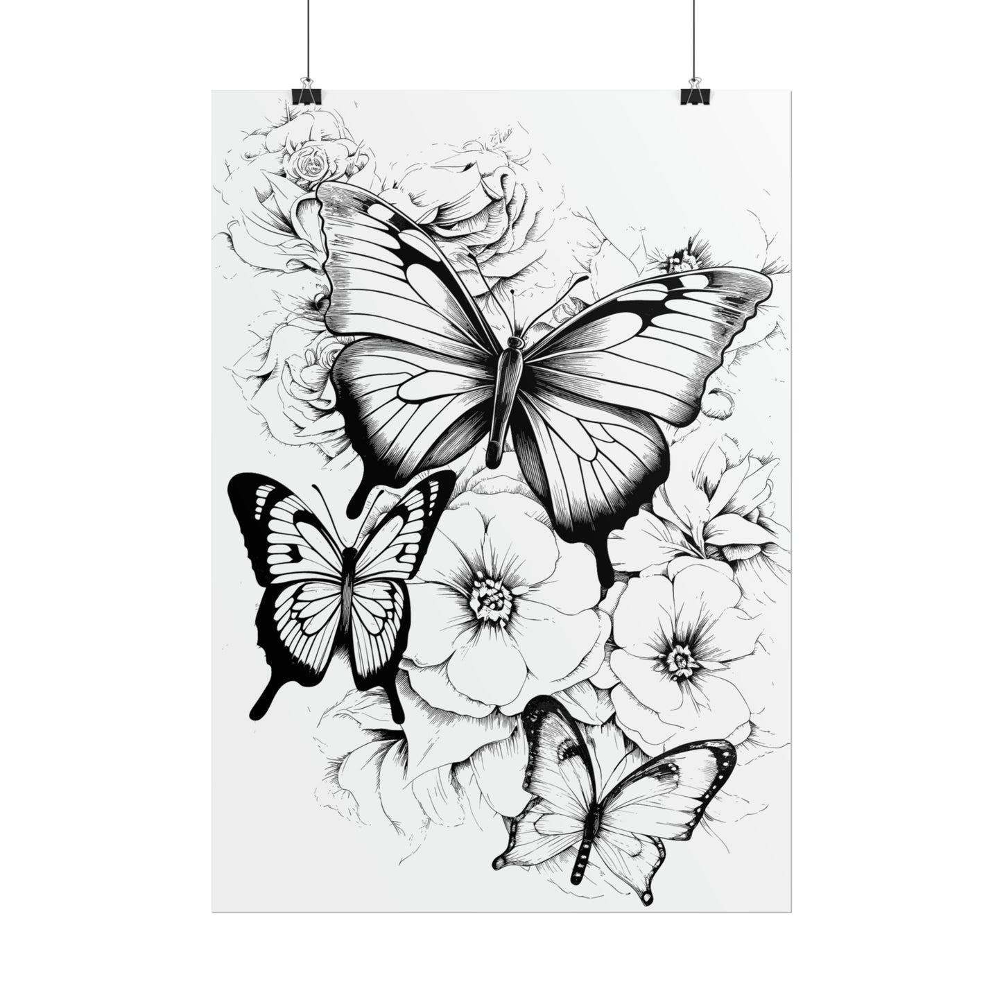 Butterfly Coloring Art Posters
