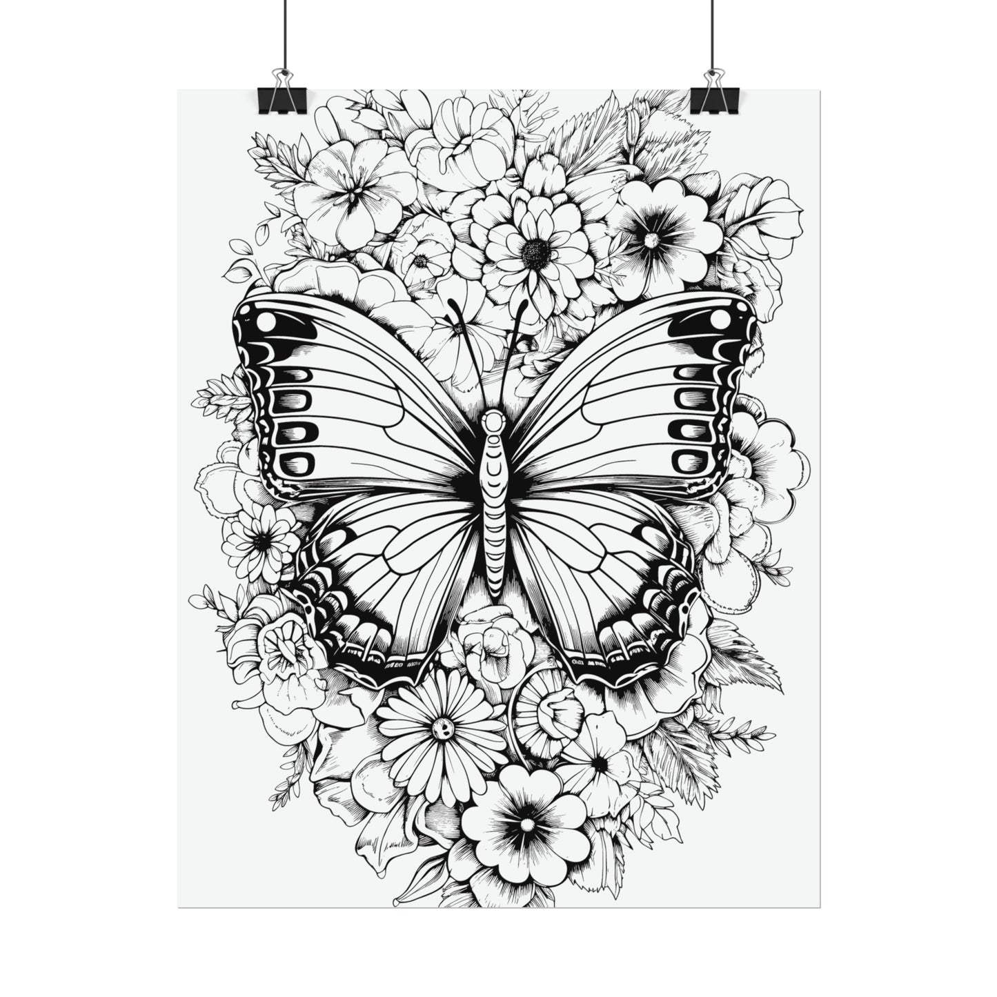 Butterfly Coloring Art Posters