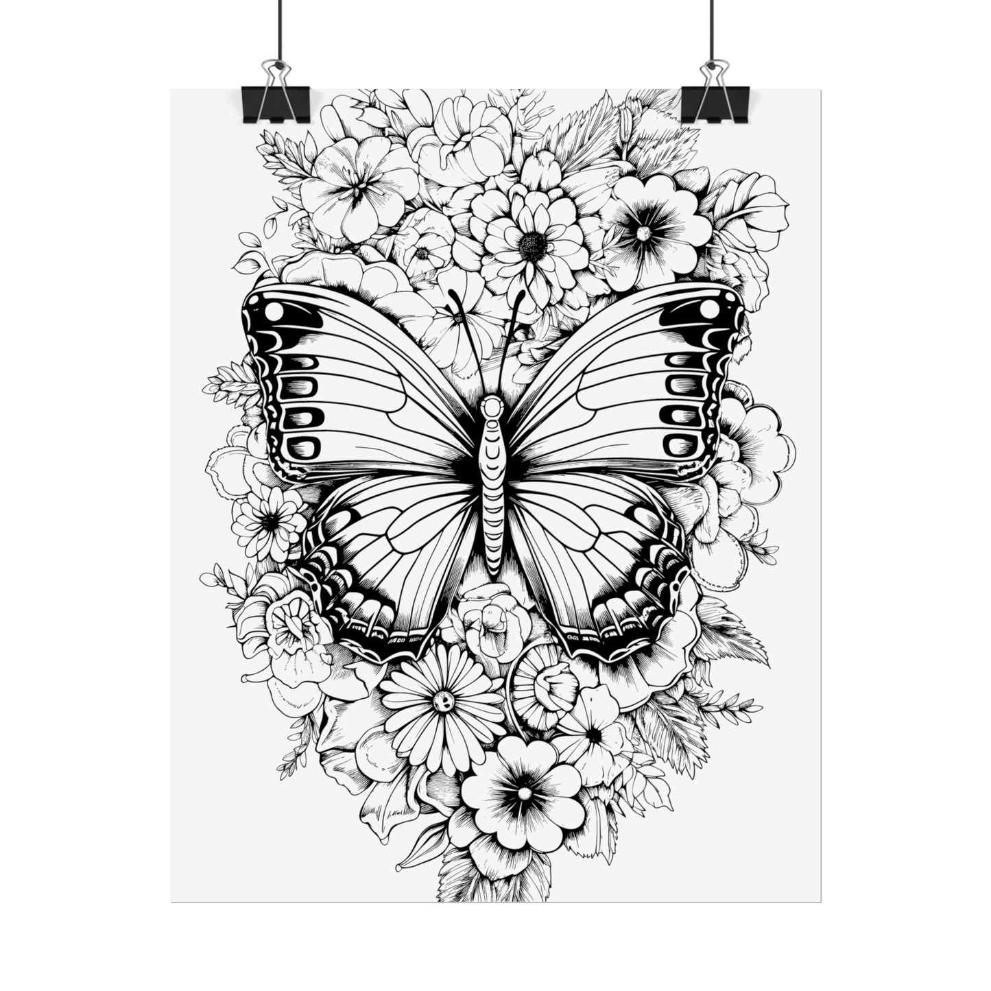 Butterfly Coloring Art Posters