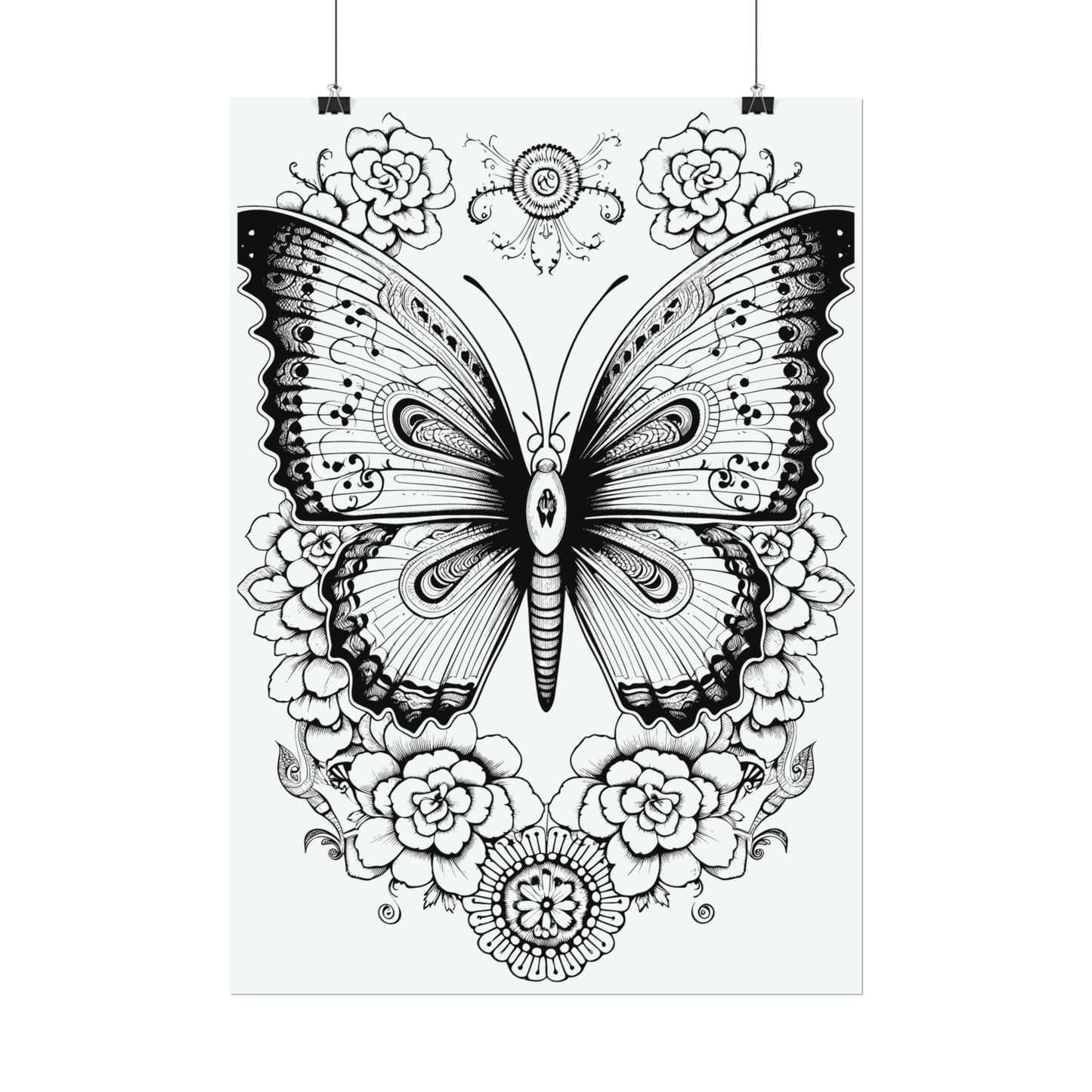 Butterfly Coloring Art Posters