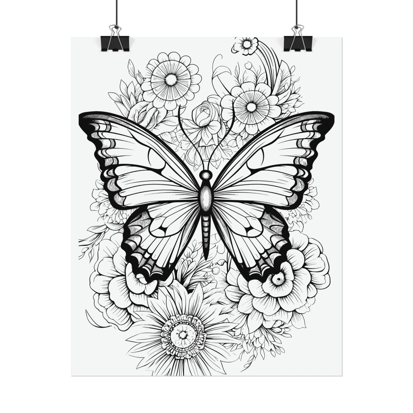 Butterfly Coloring Art Posters