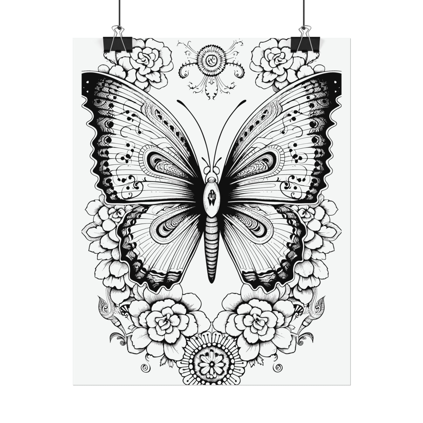 Butterfly Coloring Art Posters