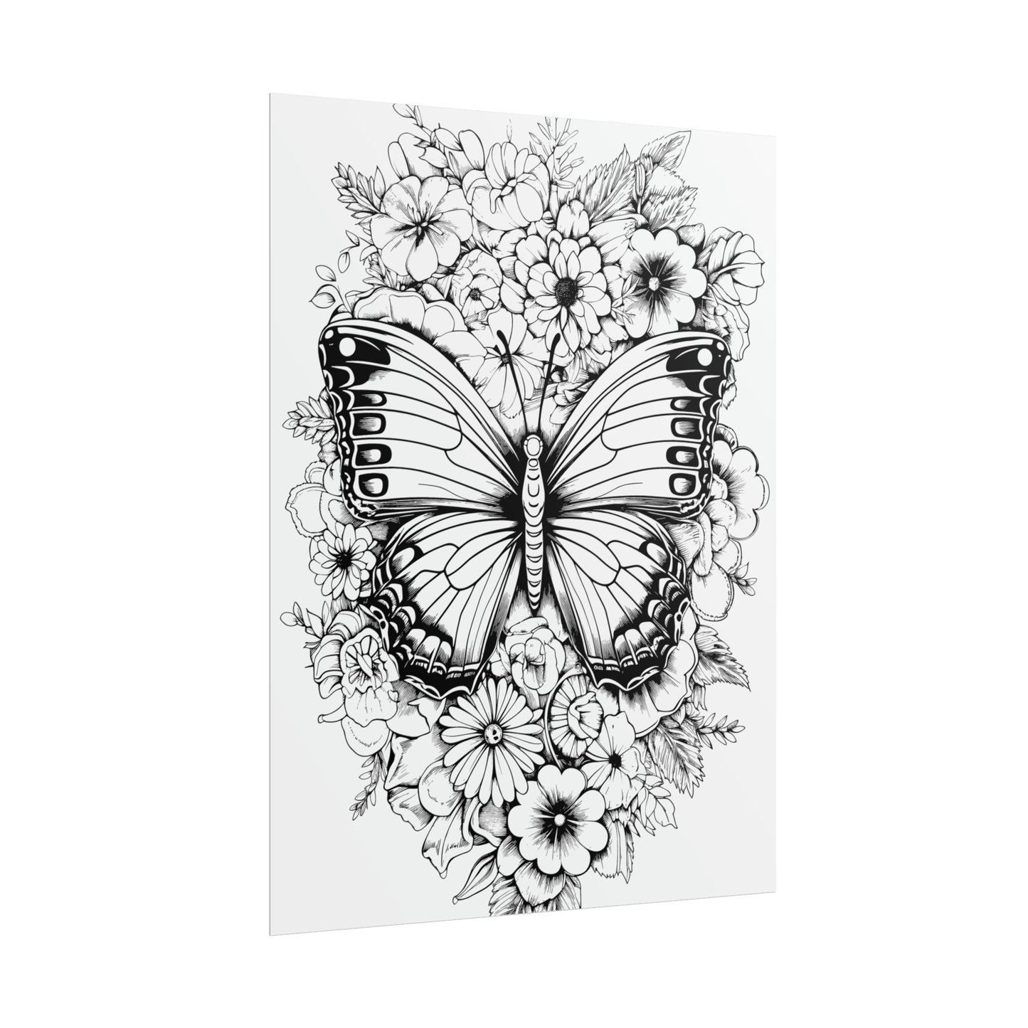 Butterfly Coloring Art Posters