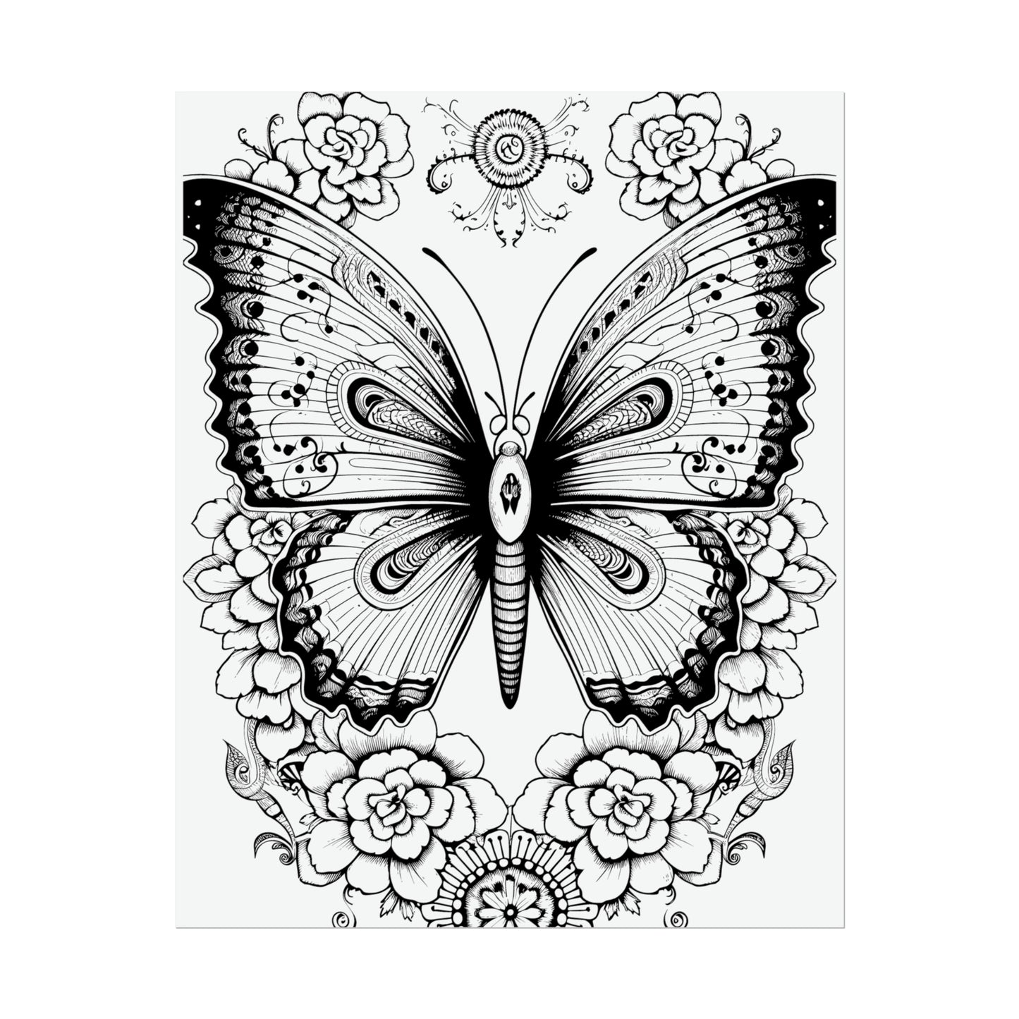 Butterfly Coloring Art Posters