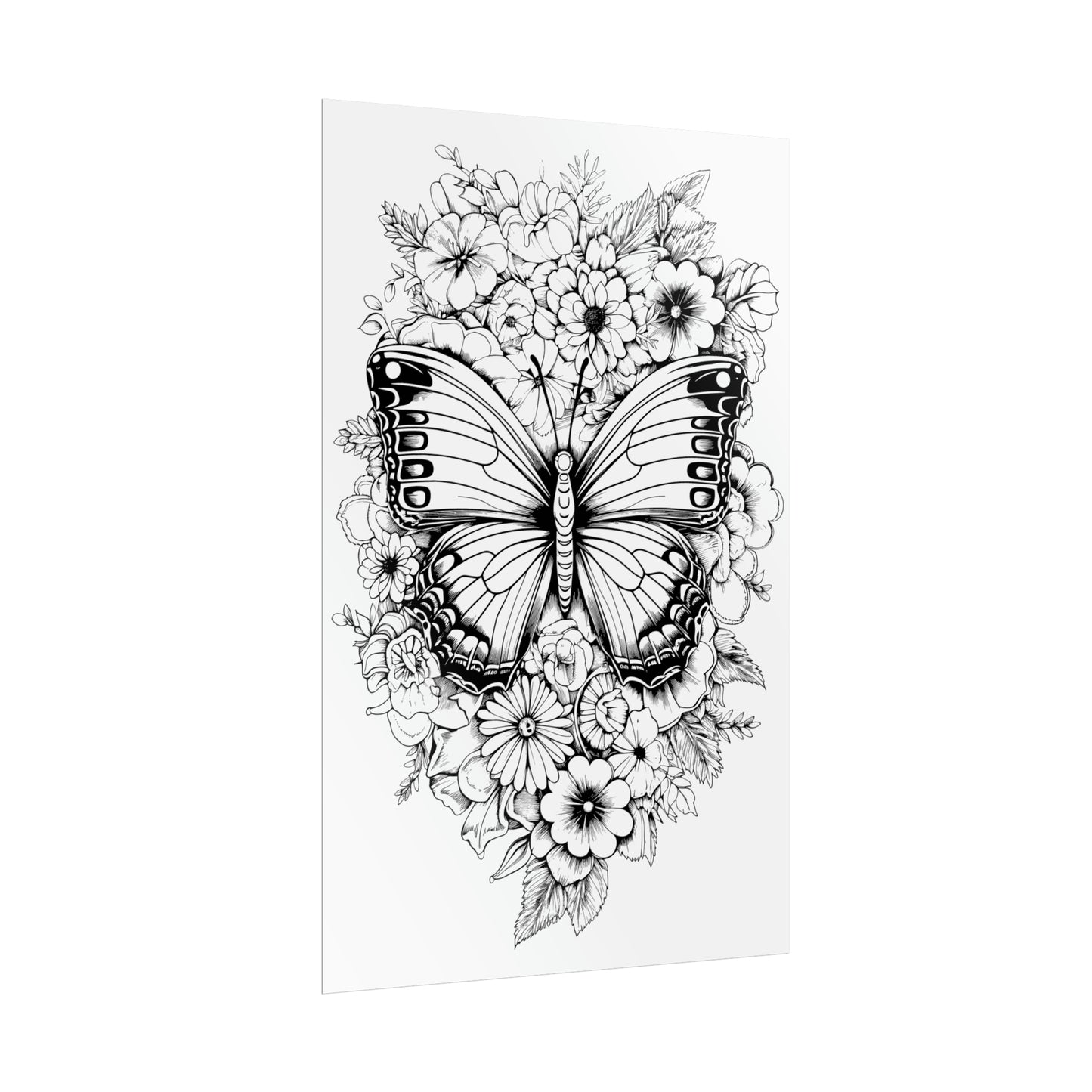 Butterfly Coloring Art Posters