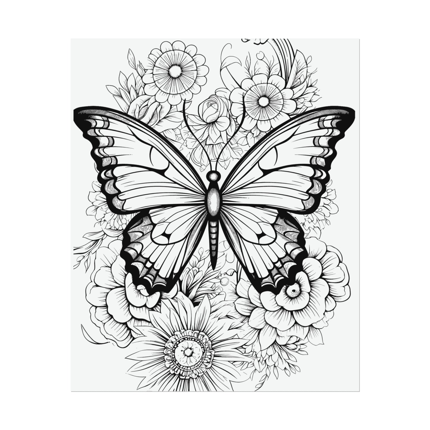 Butterfly Coloring Art Posters
