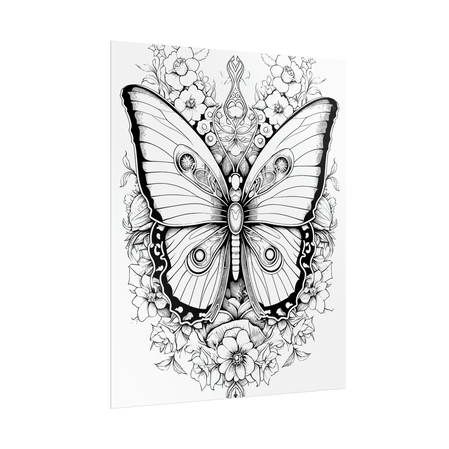 Butterfly Coloring Art Posters