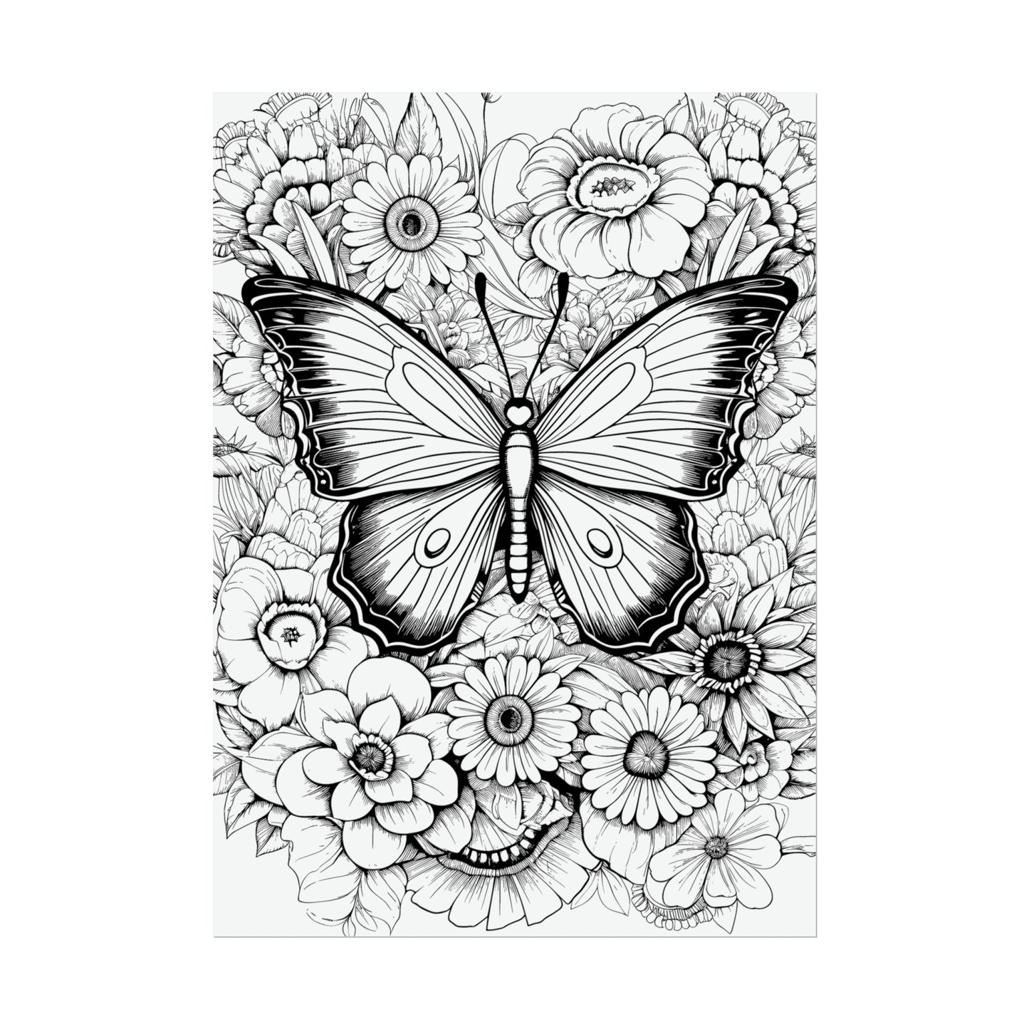 Butterfly Coloring Art Posters