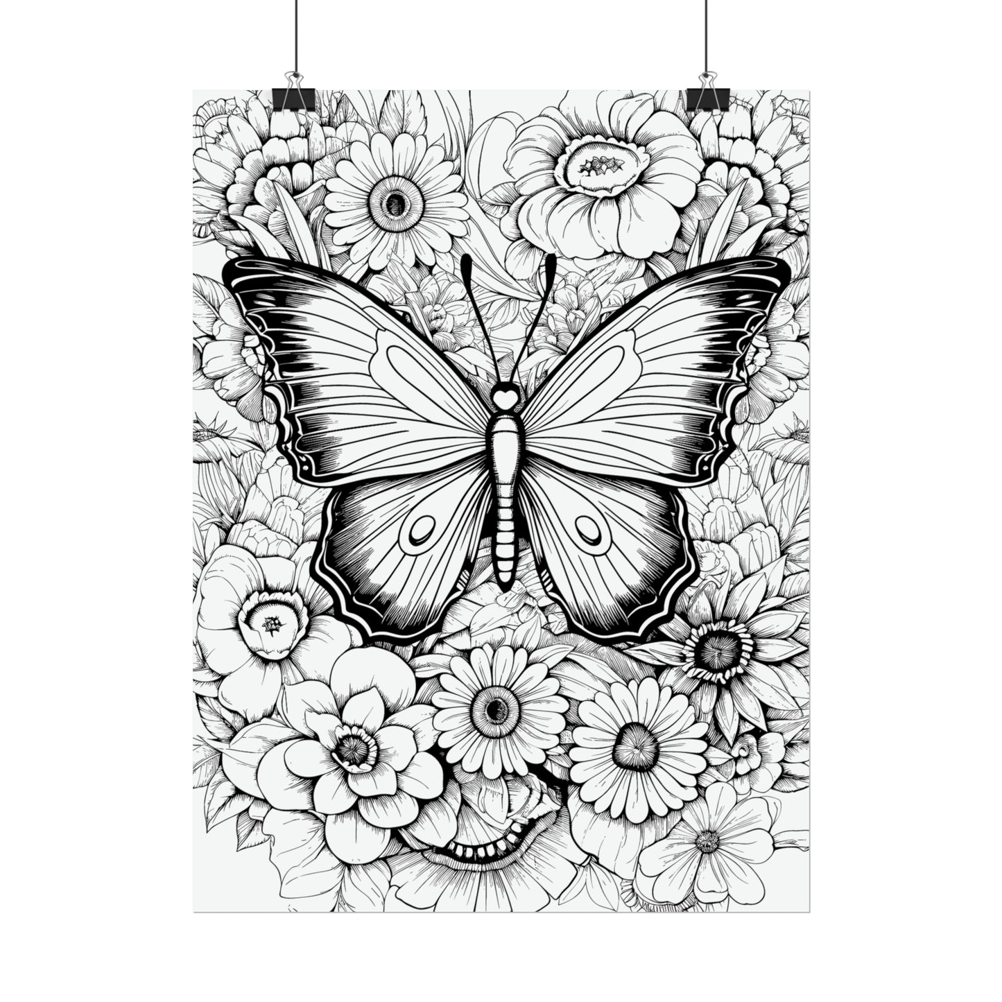 Butterfly Coloring Art Posters