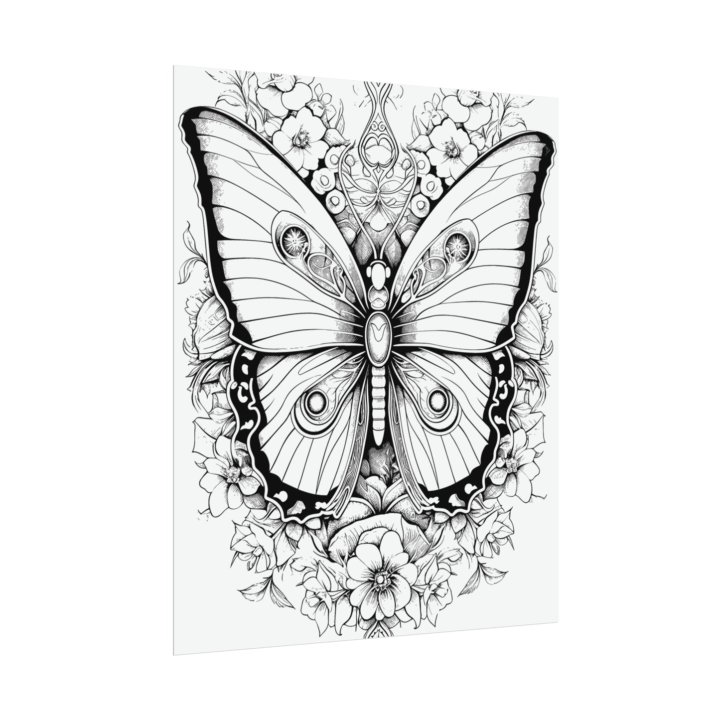 Butterfly Coloring Art Posters