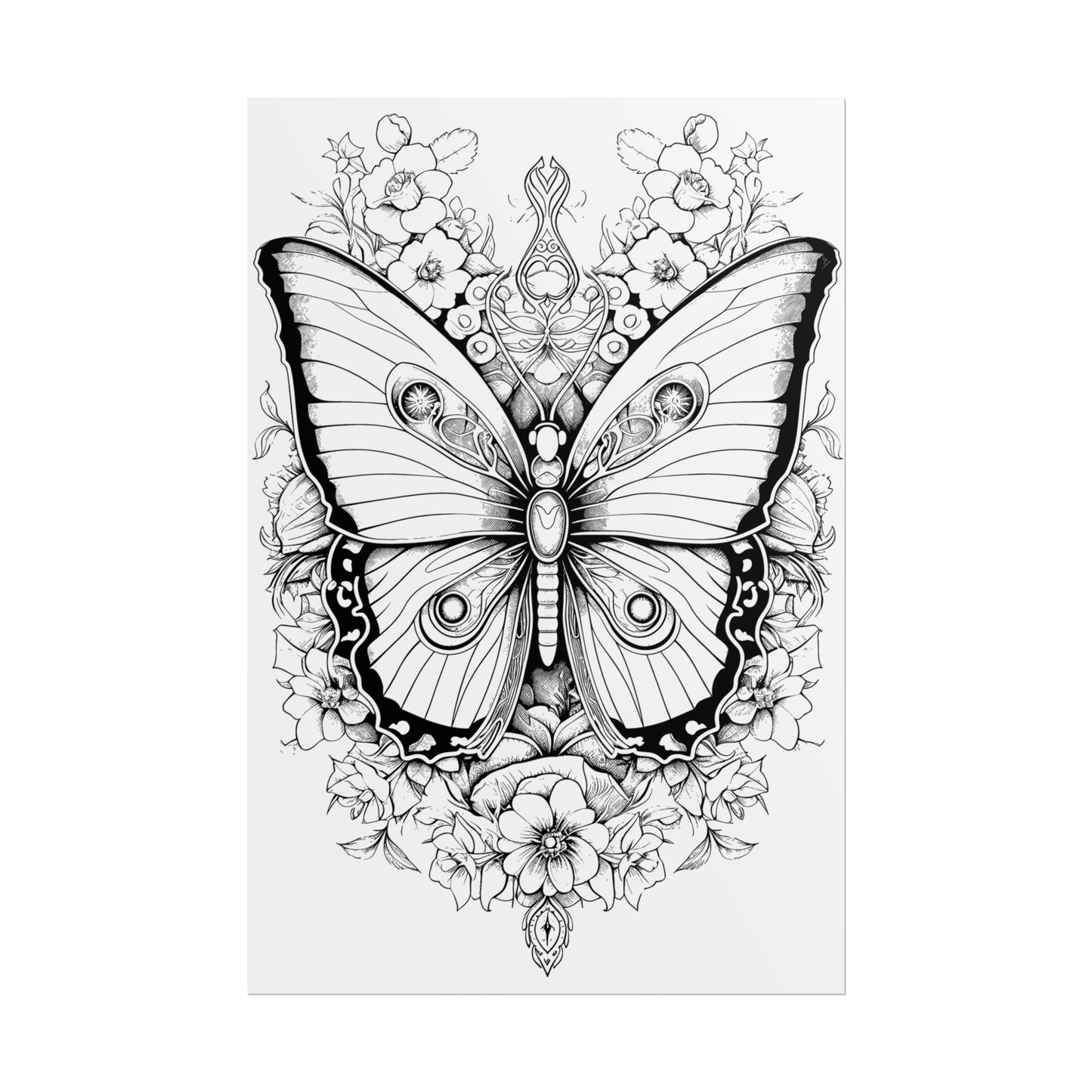 Butterfly Coloring Art Posters