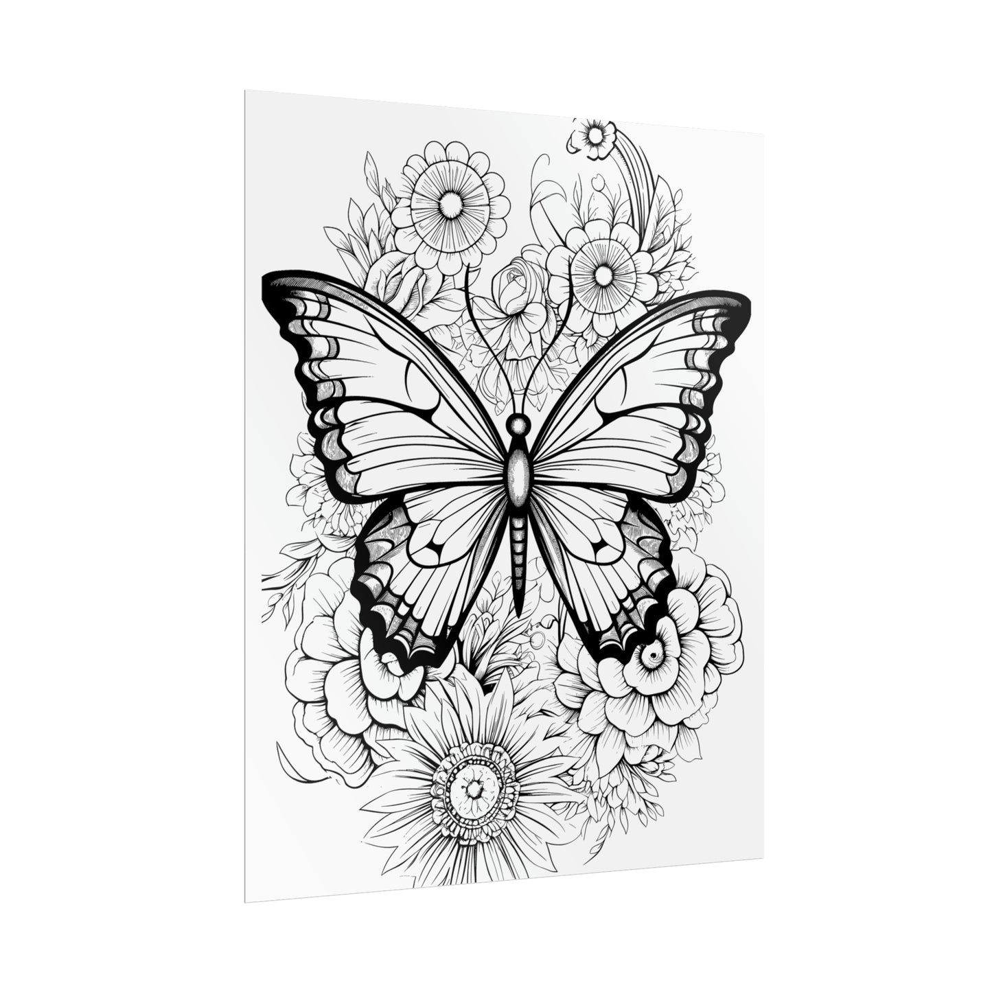 Butterfly Coloring Art Posters