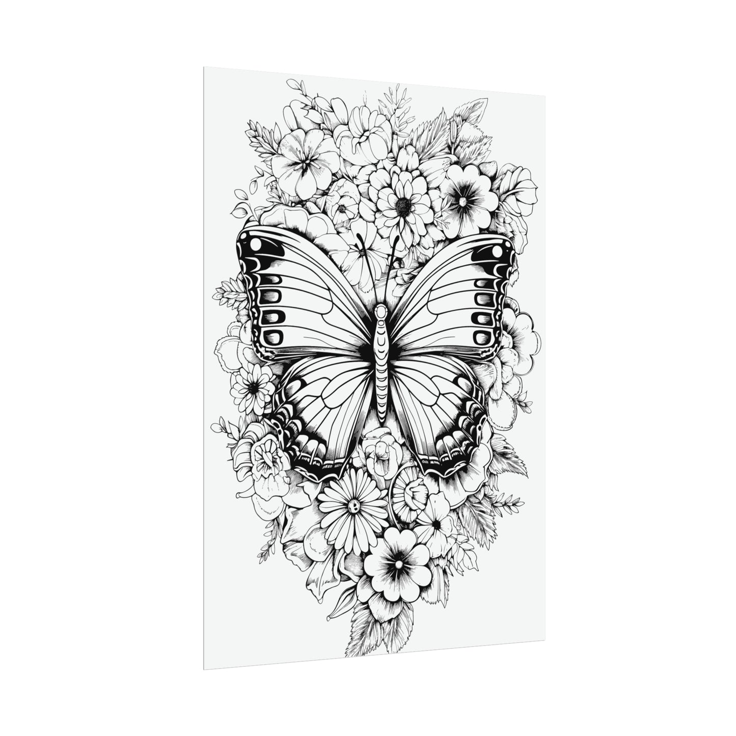 Butterfly Coloring Art Posters