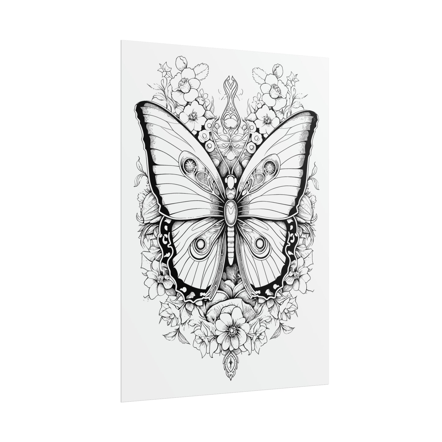 Butterfly Coloring Art Posters