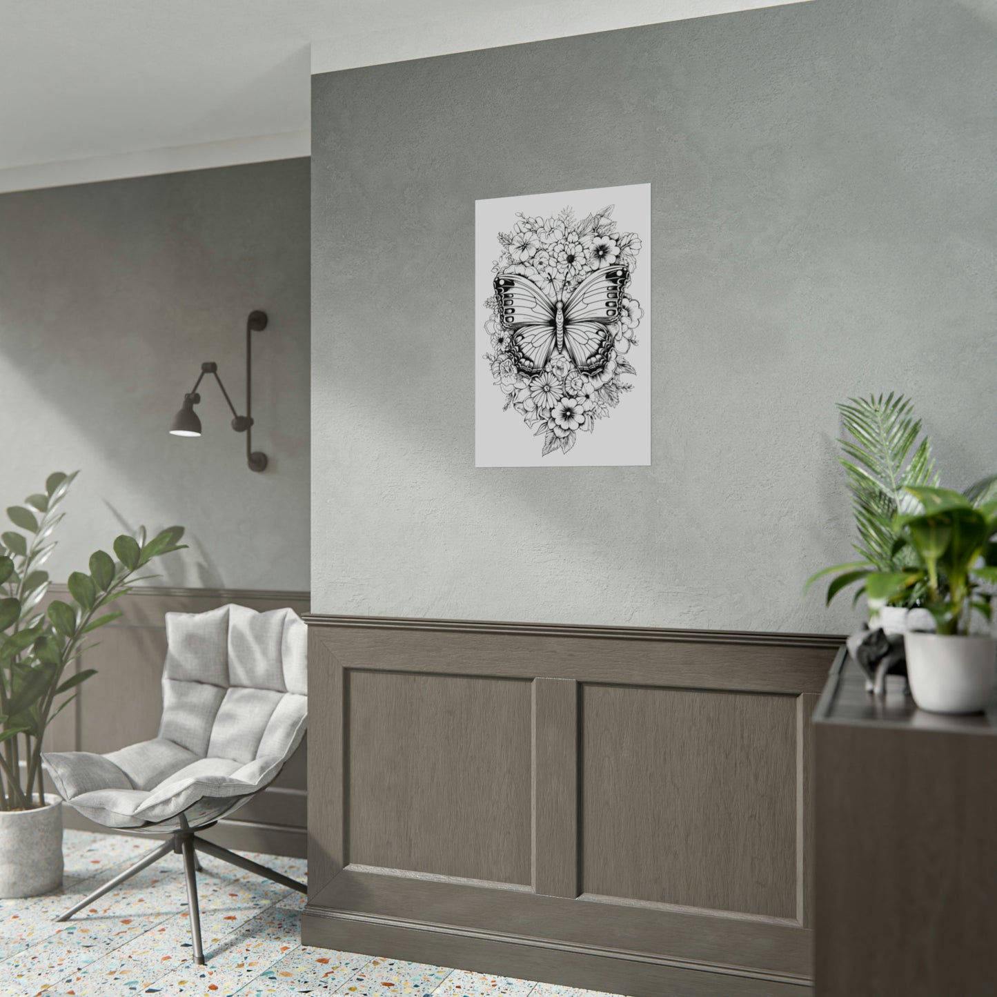 Butterfly Coloring Art Posters