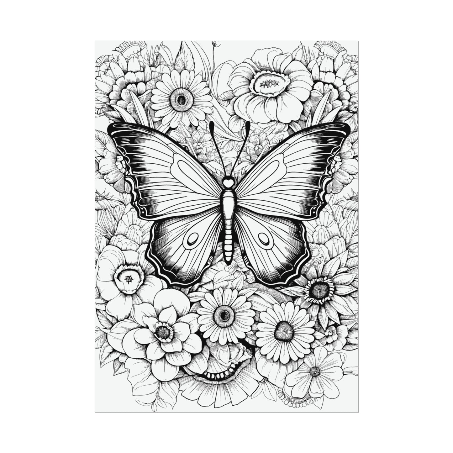 Butterfly Coloring Art Posters
