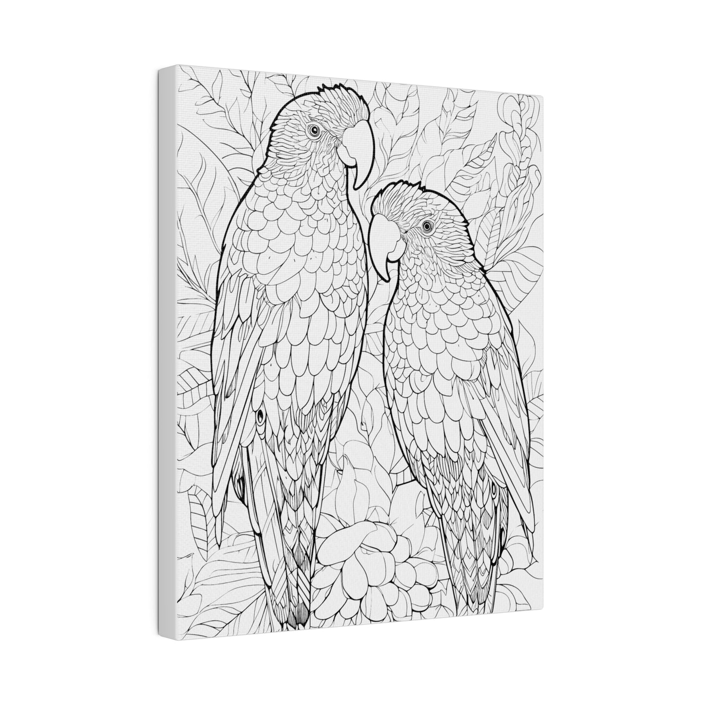 Amazon Parrots Coloring Canvas, Stretched, 0.75"