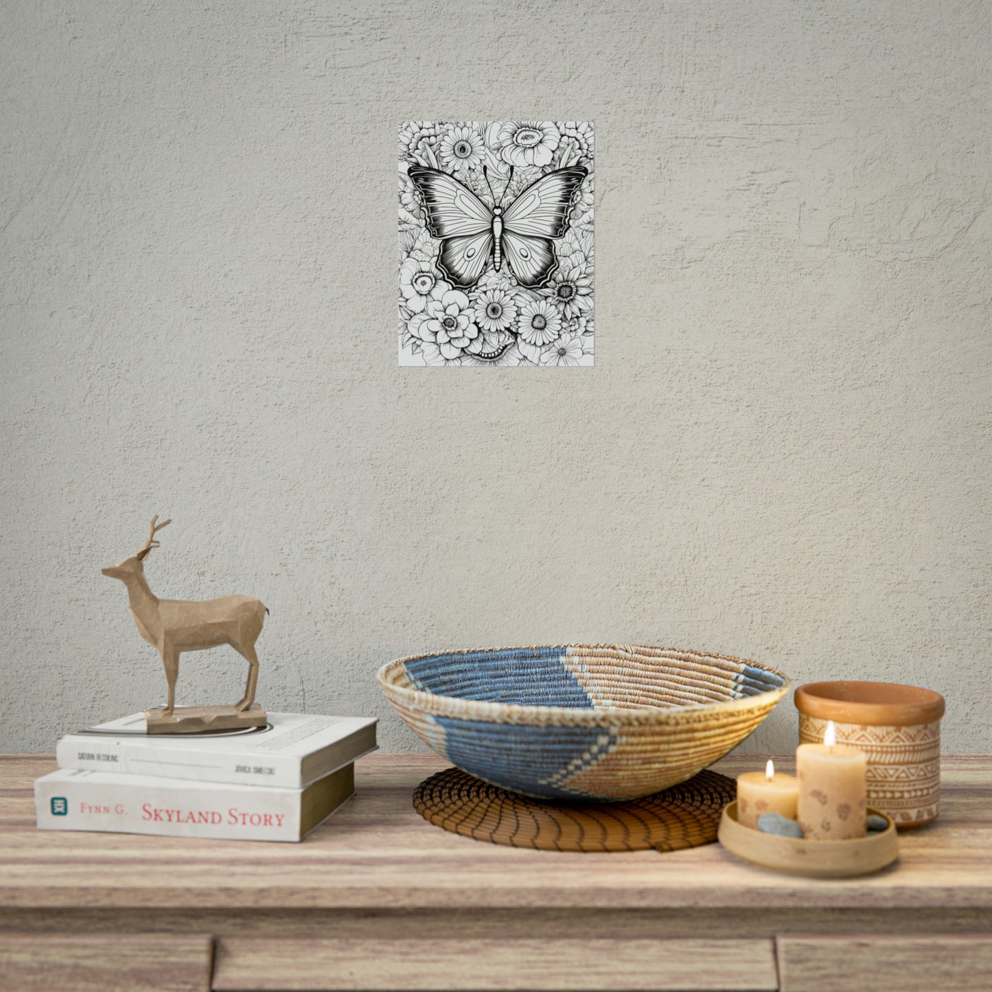 Butterfly Coloring Art Posters