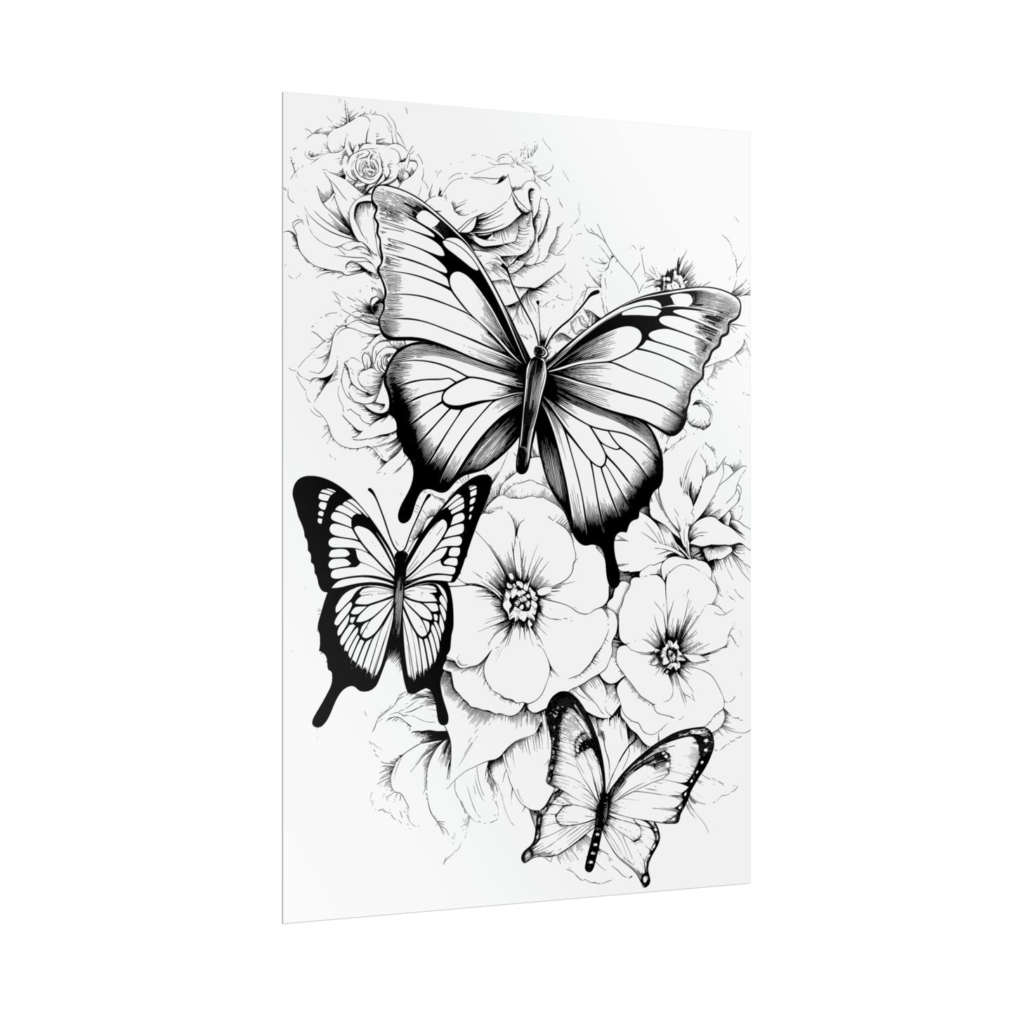 Butterfly Coloring Art Posters