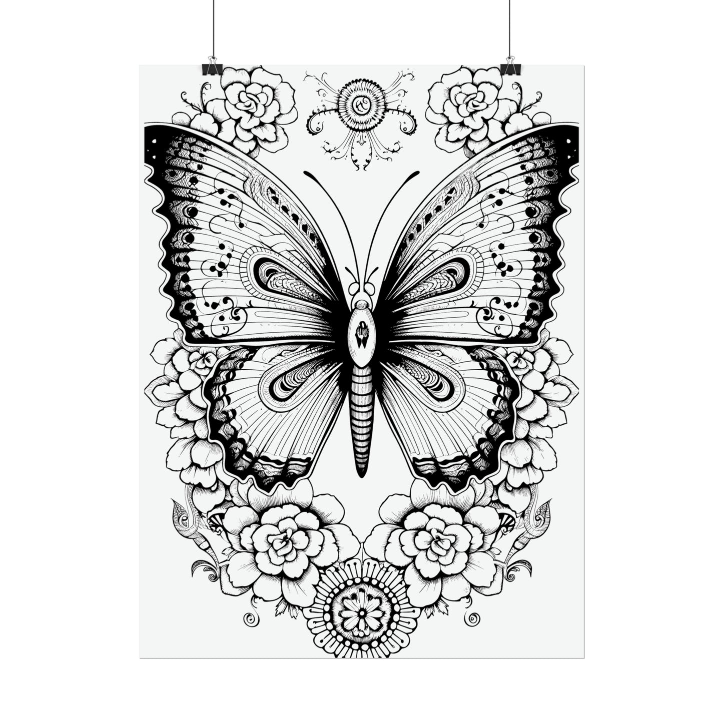 Butterfly Coloring Art Posters