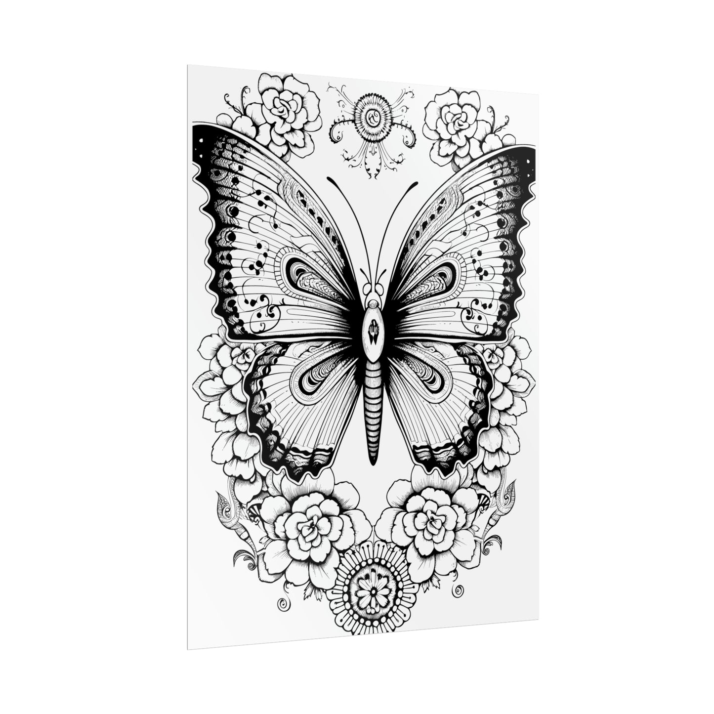 Butterfly Coloring Art Posters