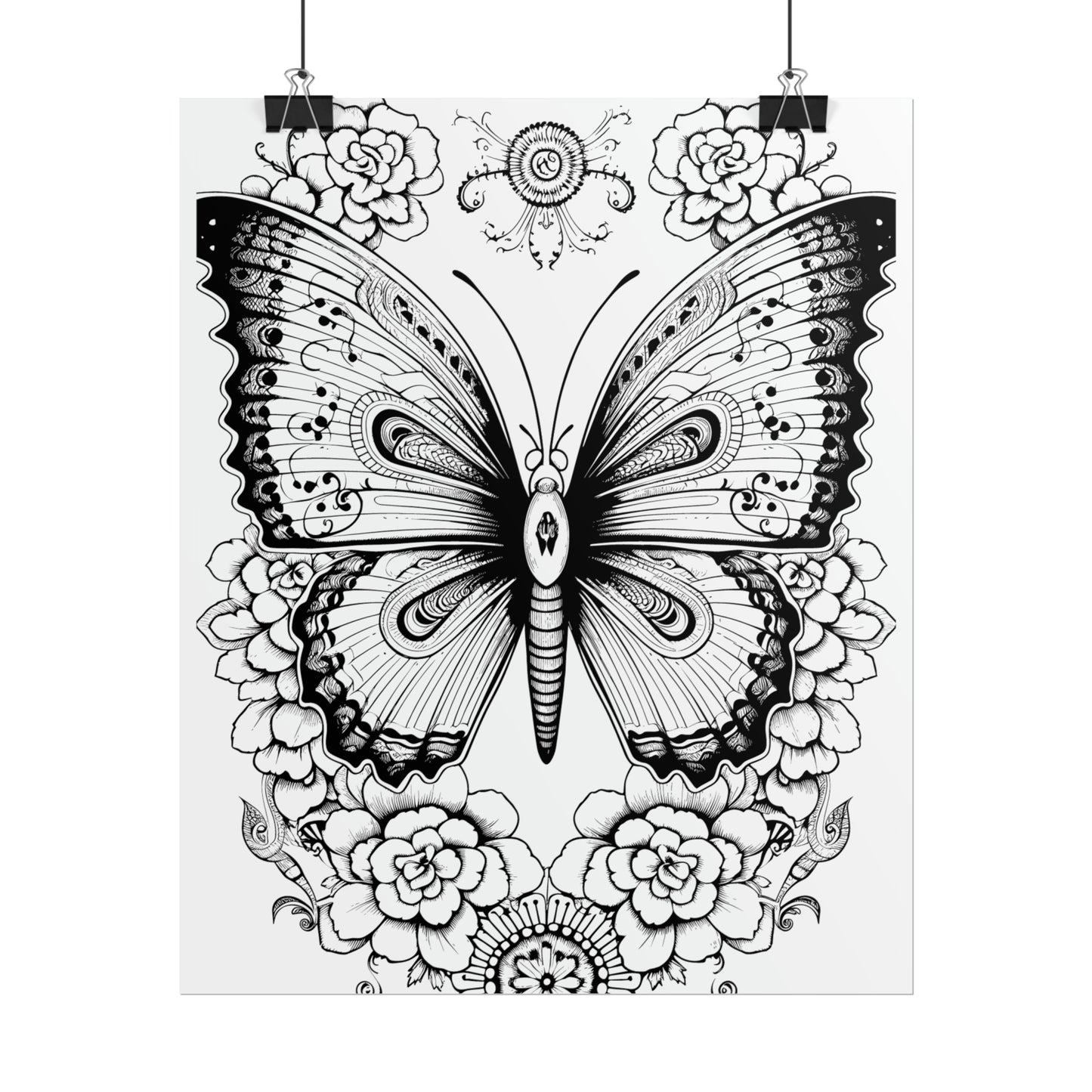 Butterfly Coloring Art Posters