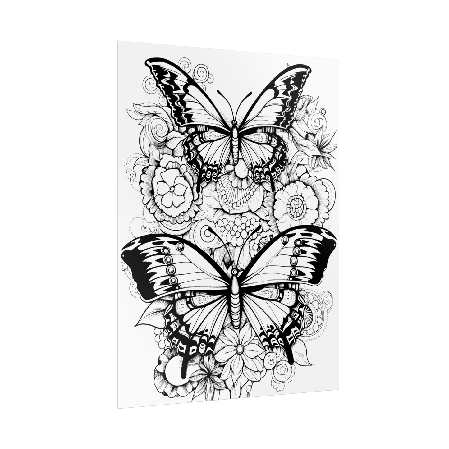 Butterfly Coloring Art Posters