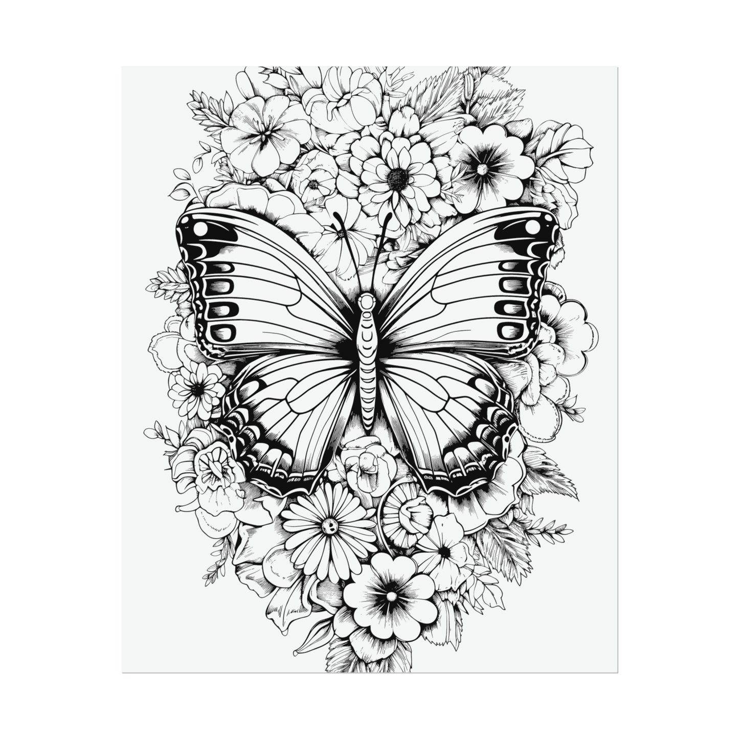 Butterfly Coloring Art Posters