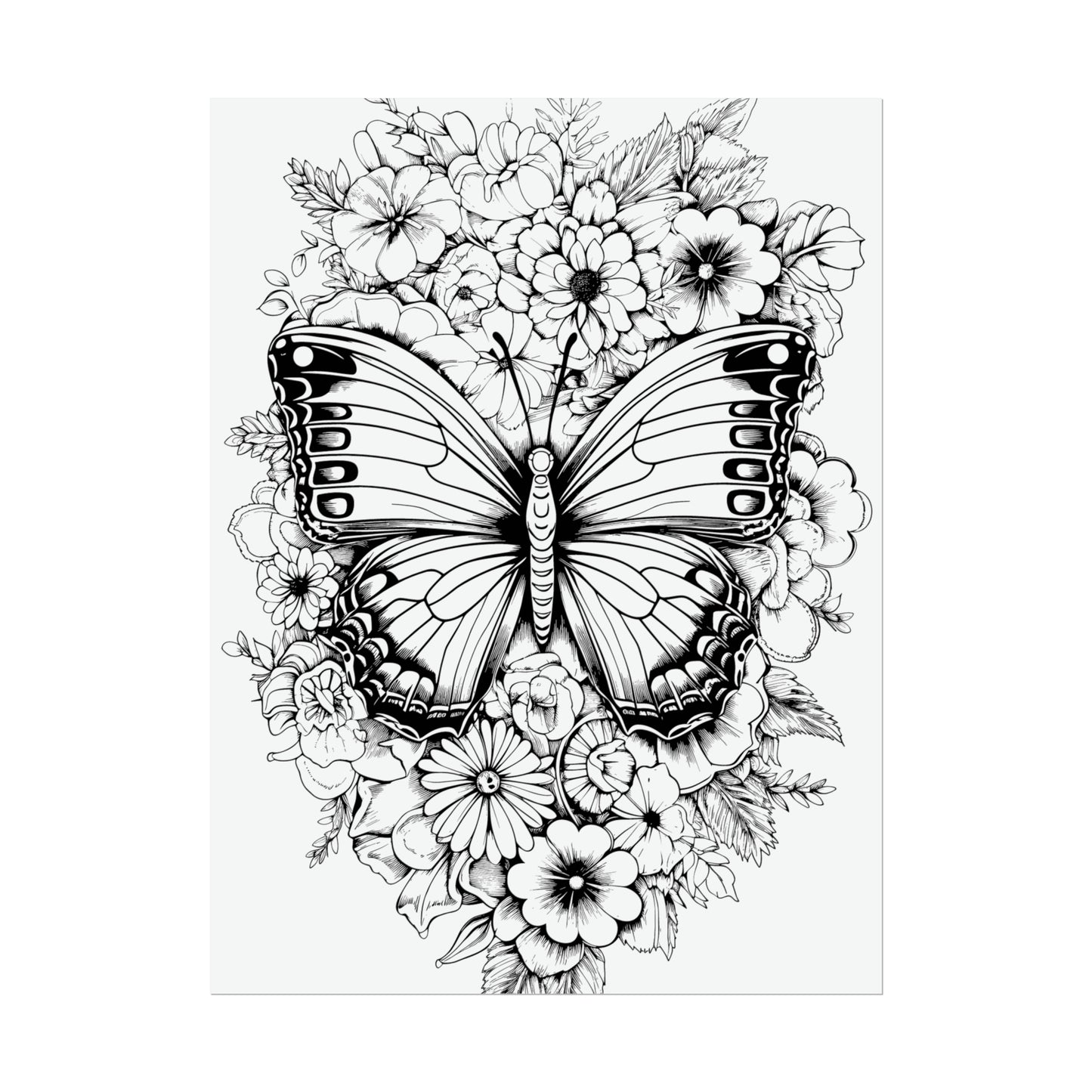 Butterfly Coloring Art Posters