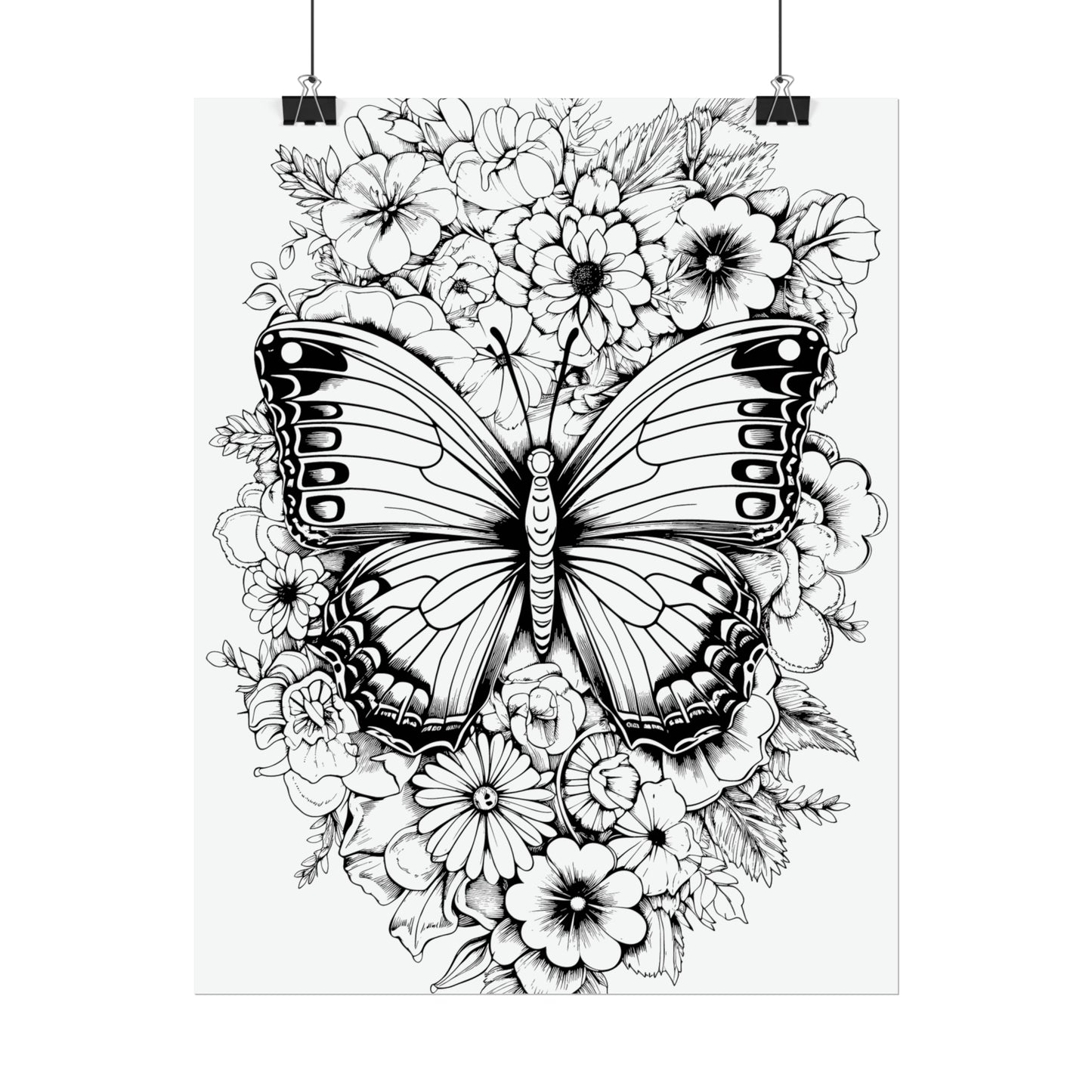 Butterfly Coloring Art Posters