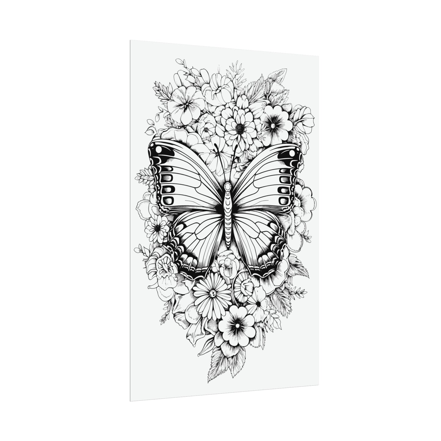 Butterfly Coloring Art Posters