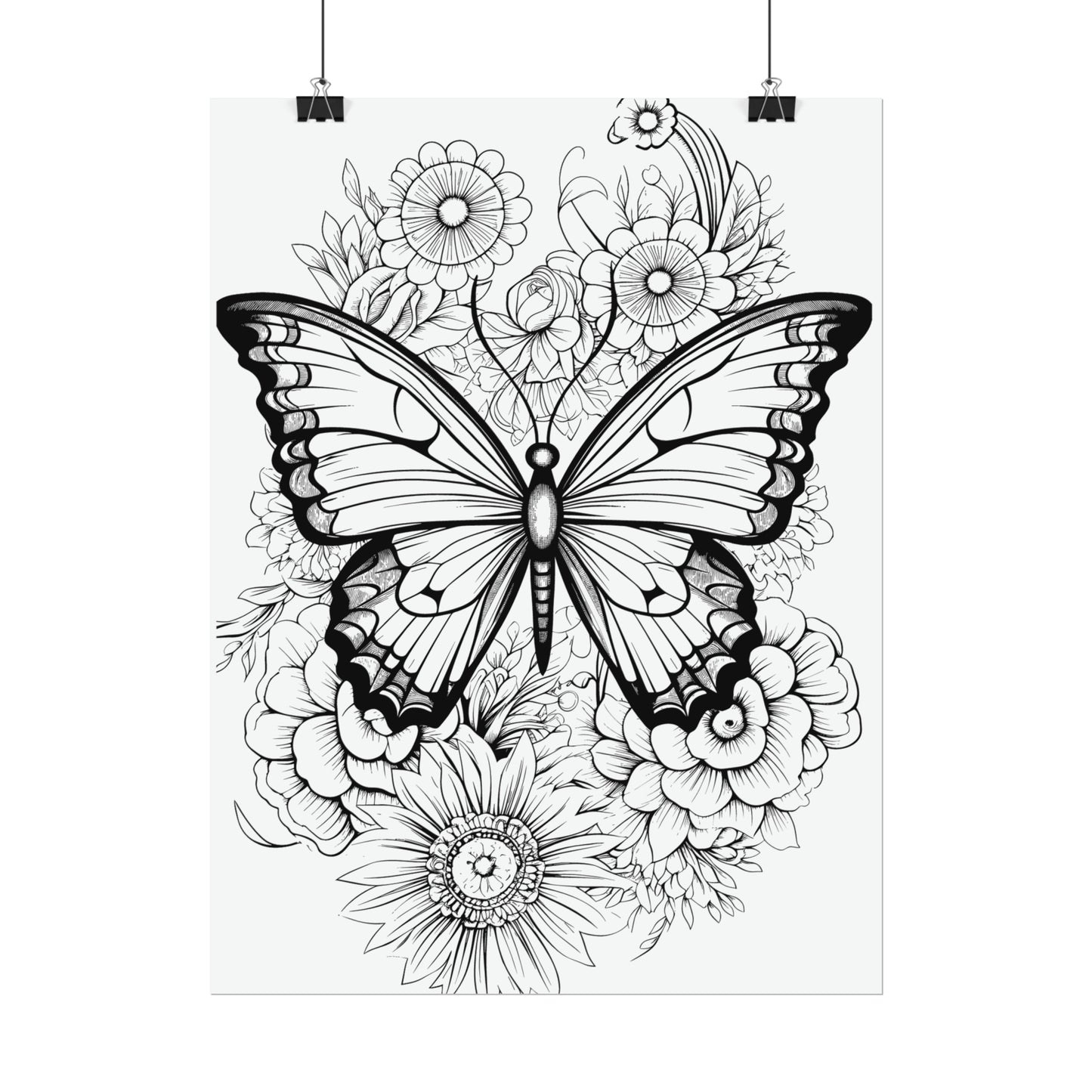 Butterfly Coloring Art Posters